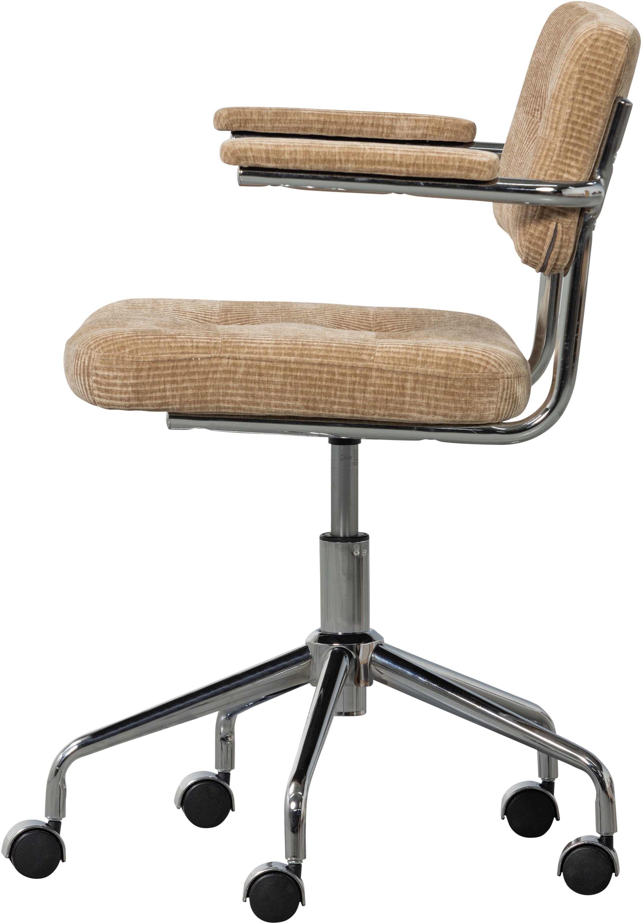 WOOOD Chaise pivotante »Kova mit Rippenstoff-Bezug höhenverstellbar, B 54 x T 60 x H 87 cm« () Pivotant, haute résistance à l'usure, capacité de charge 125 kg