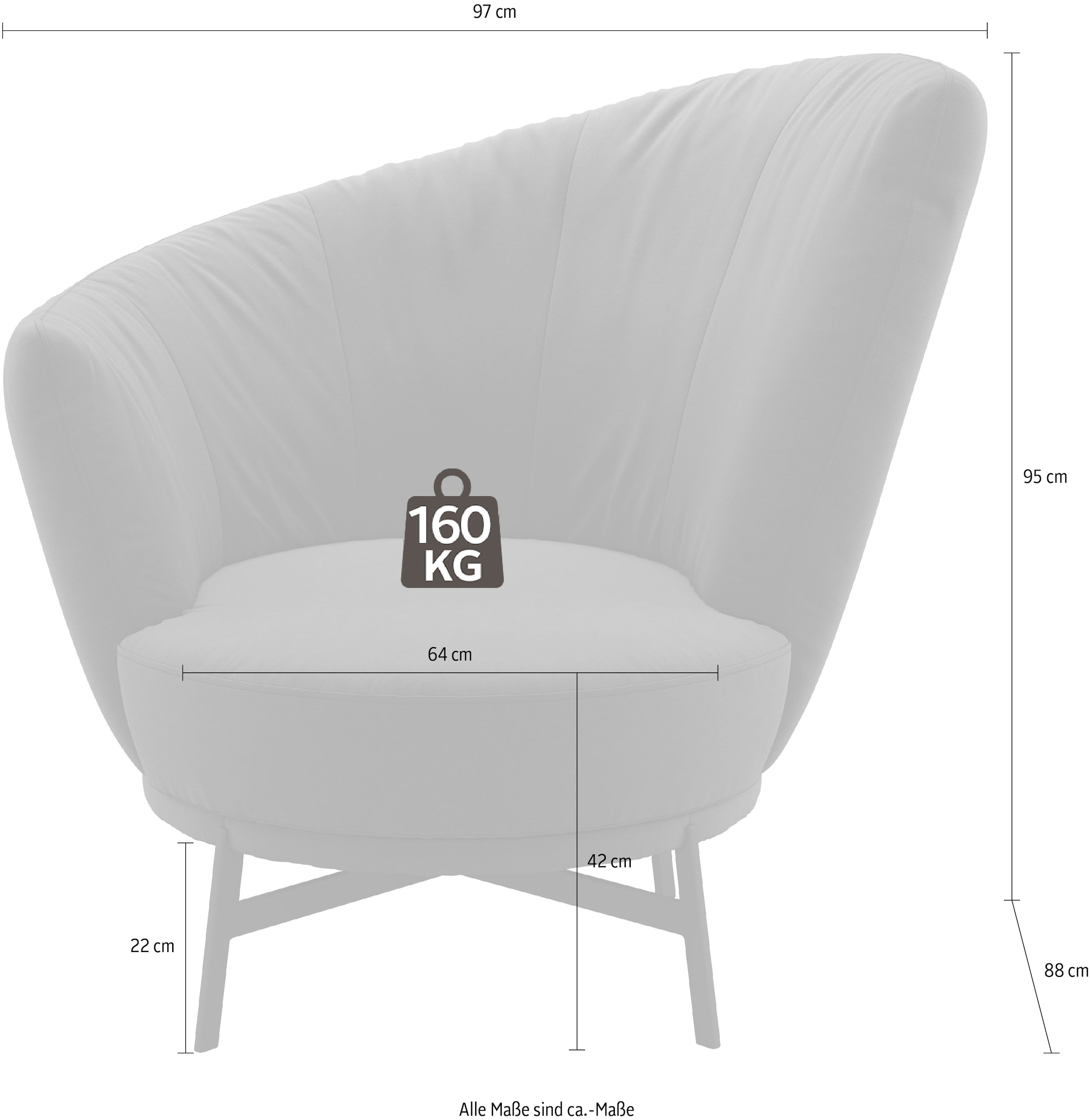 Musterring Fauteuil pivotant »Kleo« avec rotation à 360°, coussin lombaire inclus