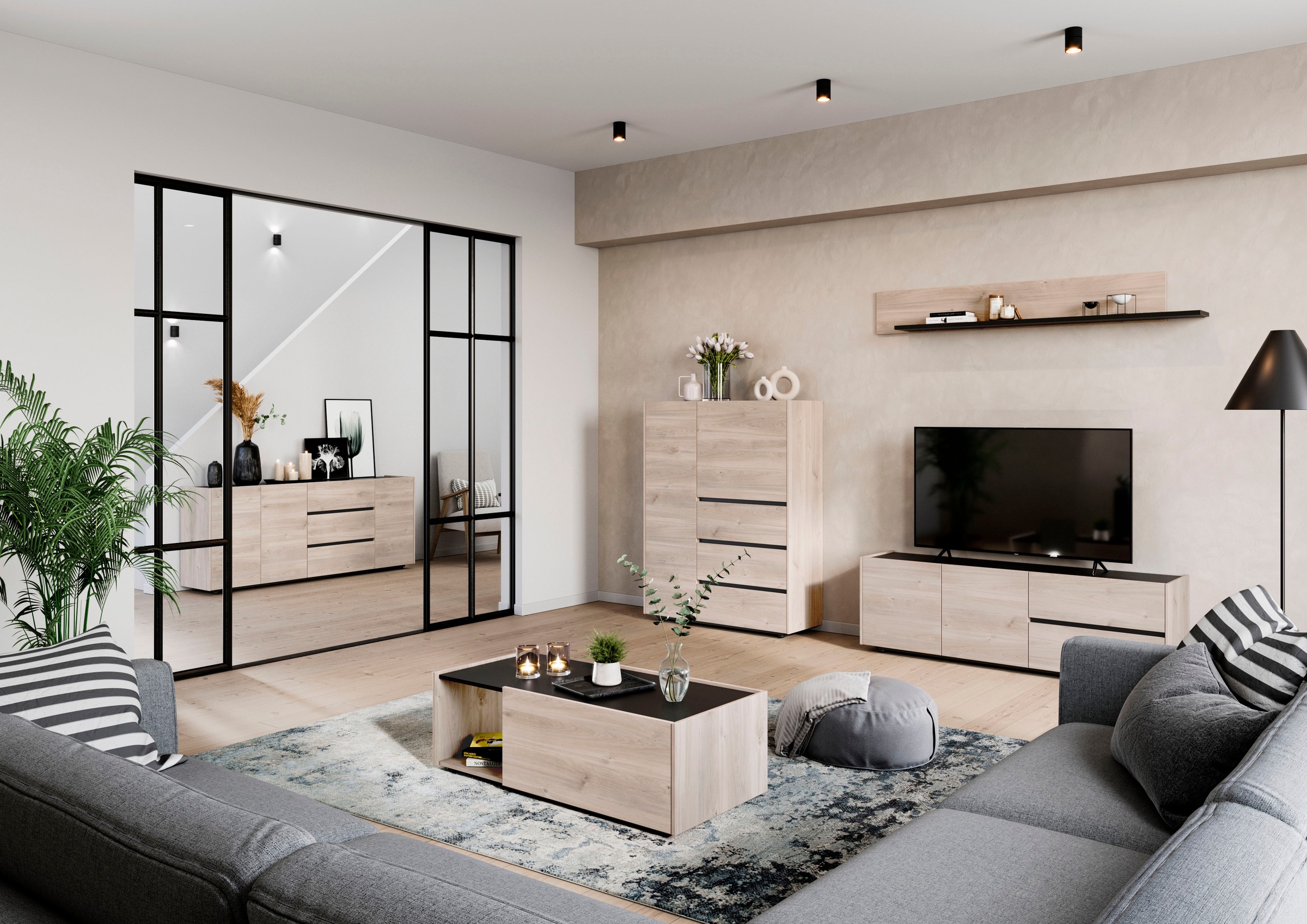 GERMANIA Lowboard »Cantoria« Türen mit Soft close-Funktion, griffloses Design