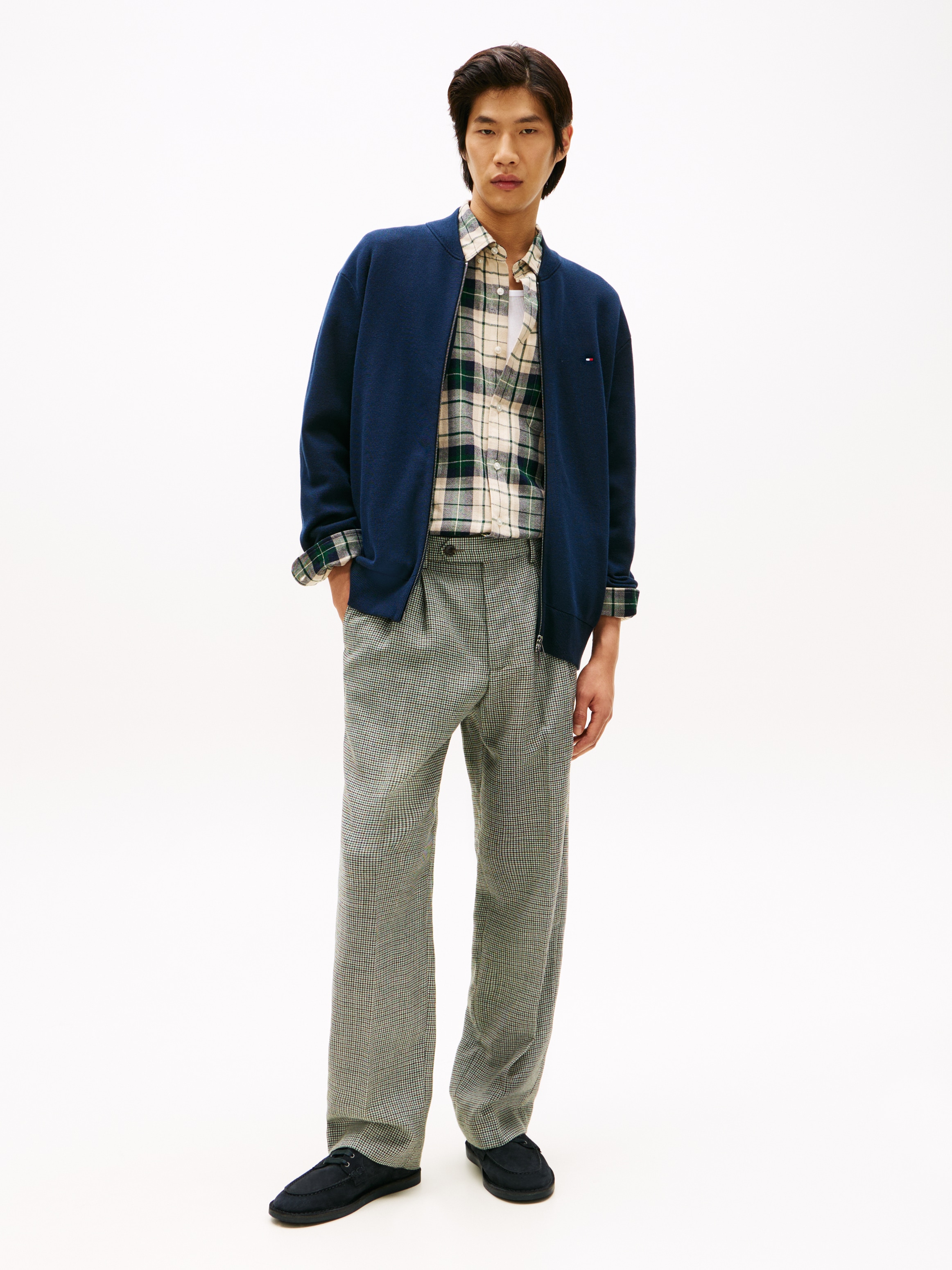 Tommy Hilfiger Cardigan »FULL MILANO BASEBALL« mit feiner Struktur, normale Passform