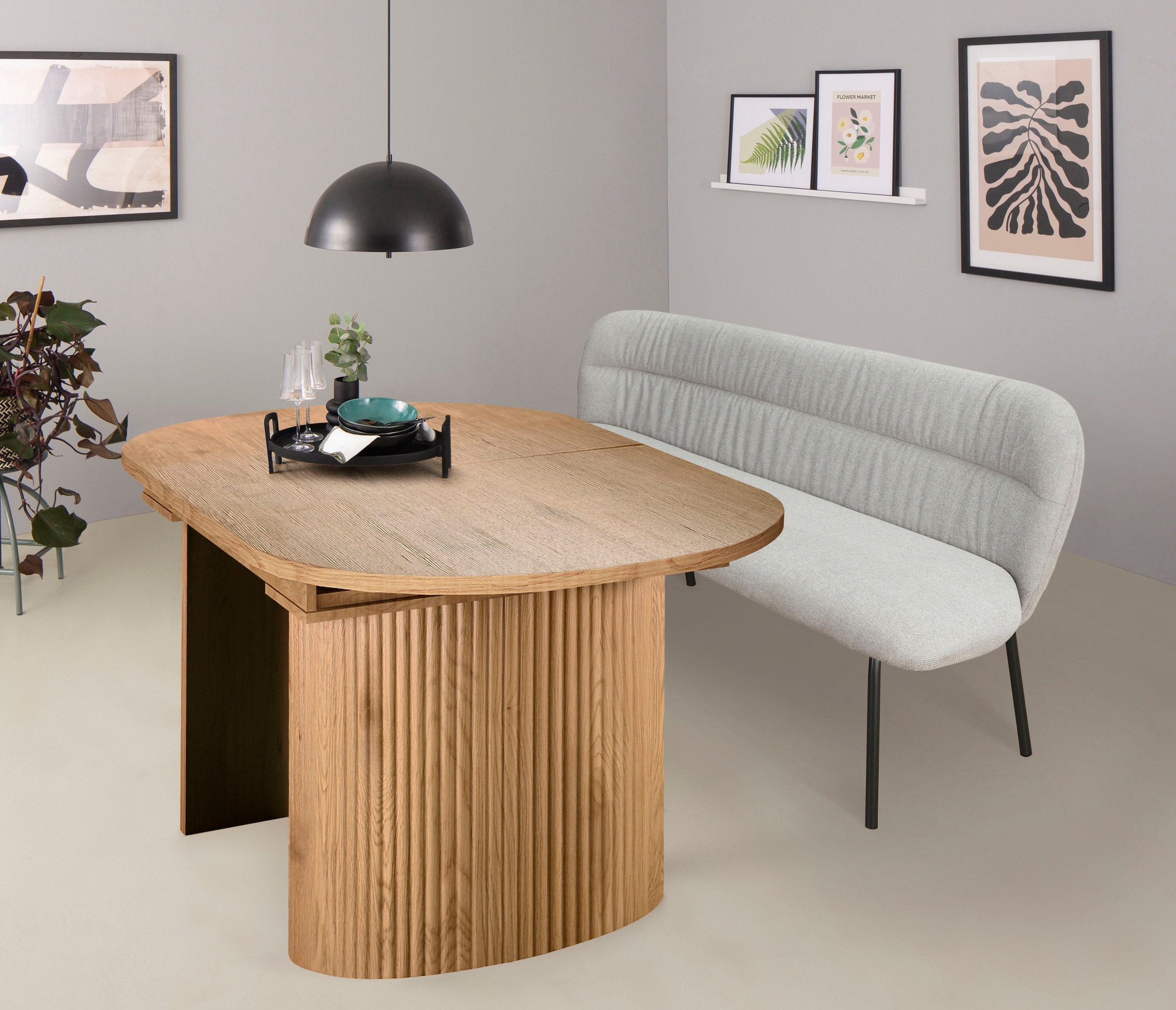 GOODproduct Esstisch »Gartempe« ausziehbar 160-210 cm, Synchronauszug, inkl Einlegeplatte, Breite 90cm