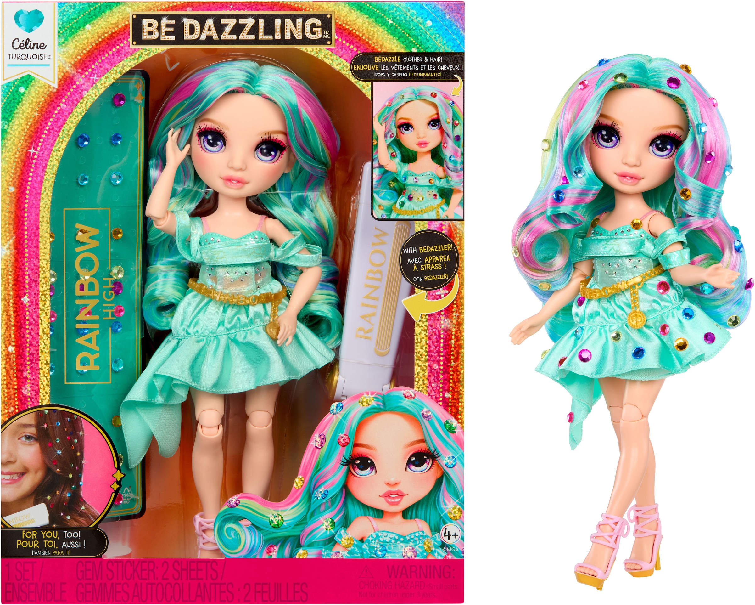 RAINBOW HIGH Anziehpuppe »Rainbow High Be Dazzling Fashion Dolls- Celine Turquoise«