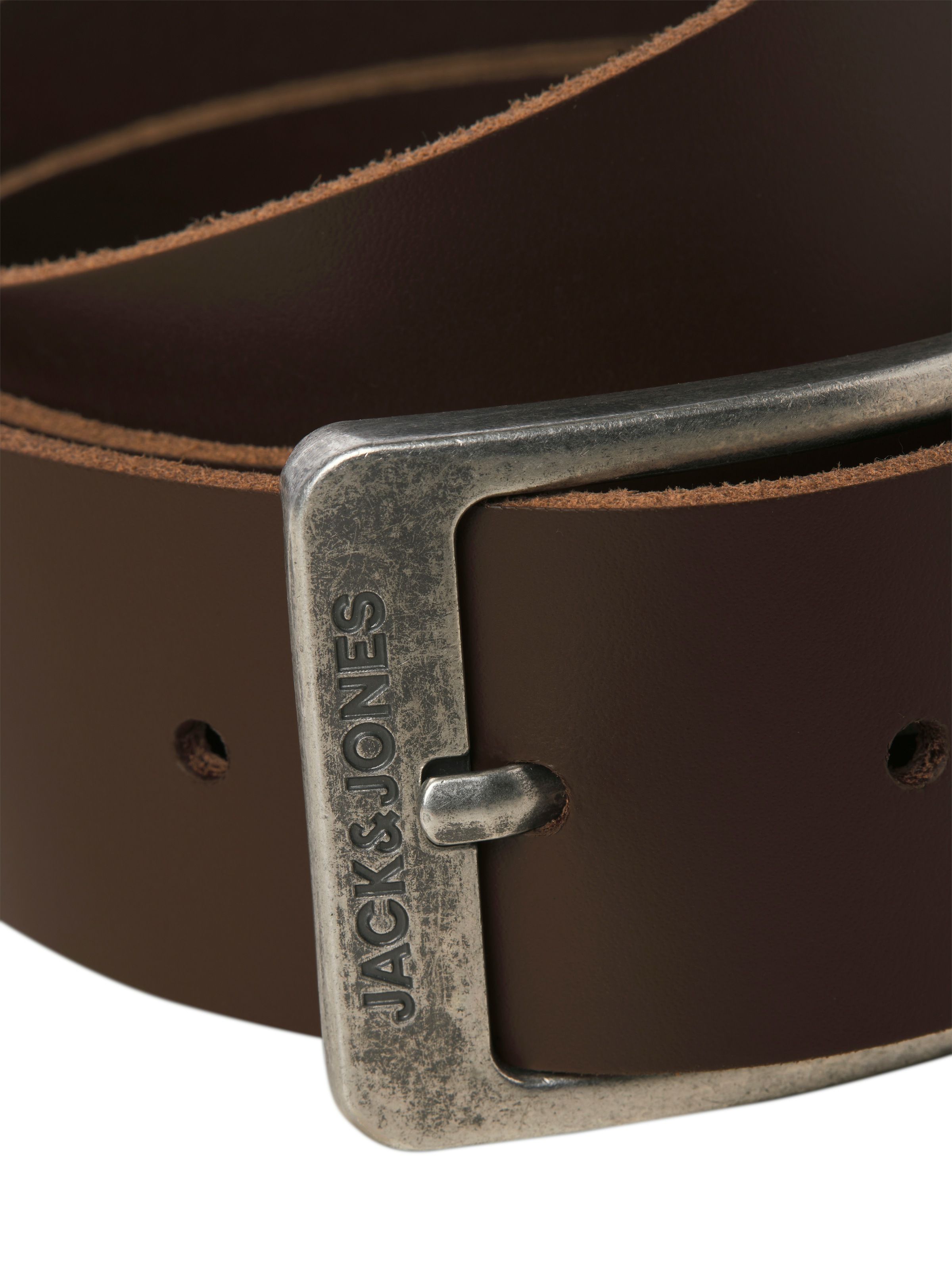Jack & Jones Ceinture en cuir »JACBRAGA LEATHER BELT SN« mit silberner Schliesse