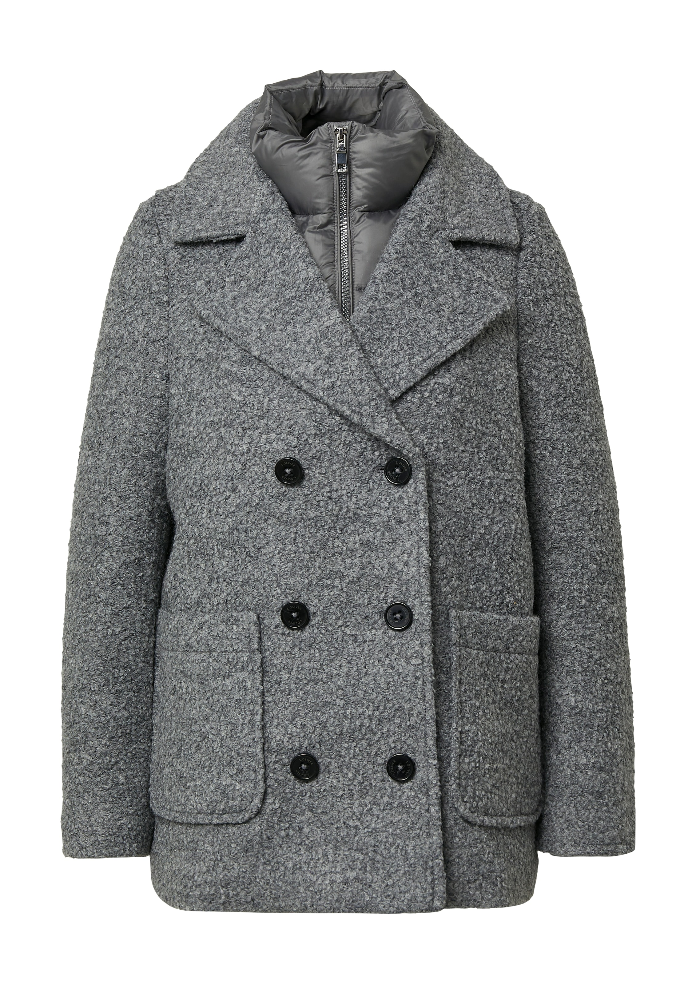 s.Oliver Cabanjacke ohne Kapuze mit Reverskragen und doppelreihiger Knopfleiste, Woll-Anteil