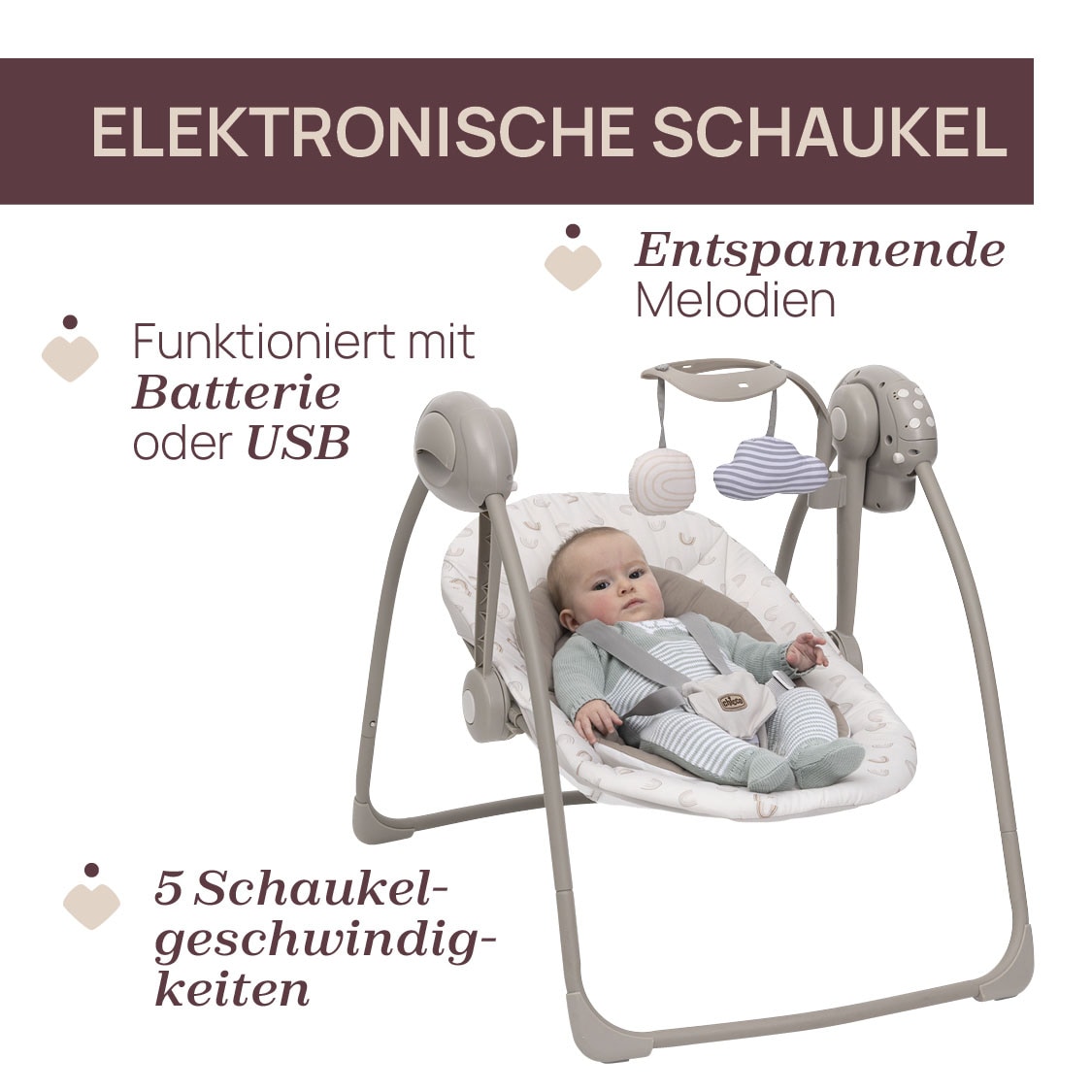 Chicco Transat pour bébé »Swing & Play« bis 9 kilos
