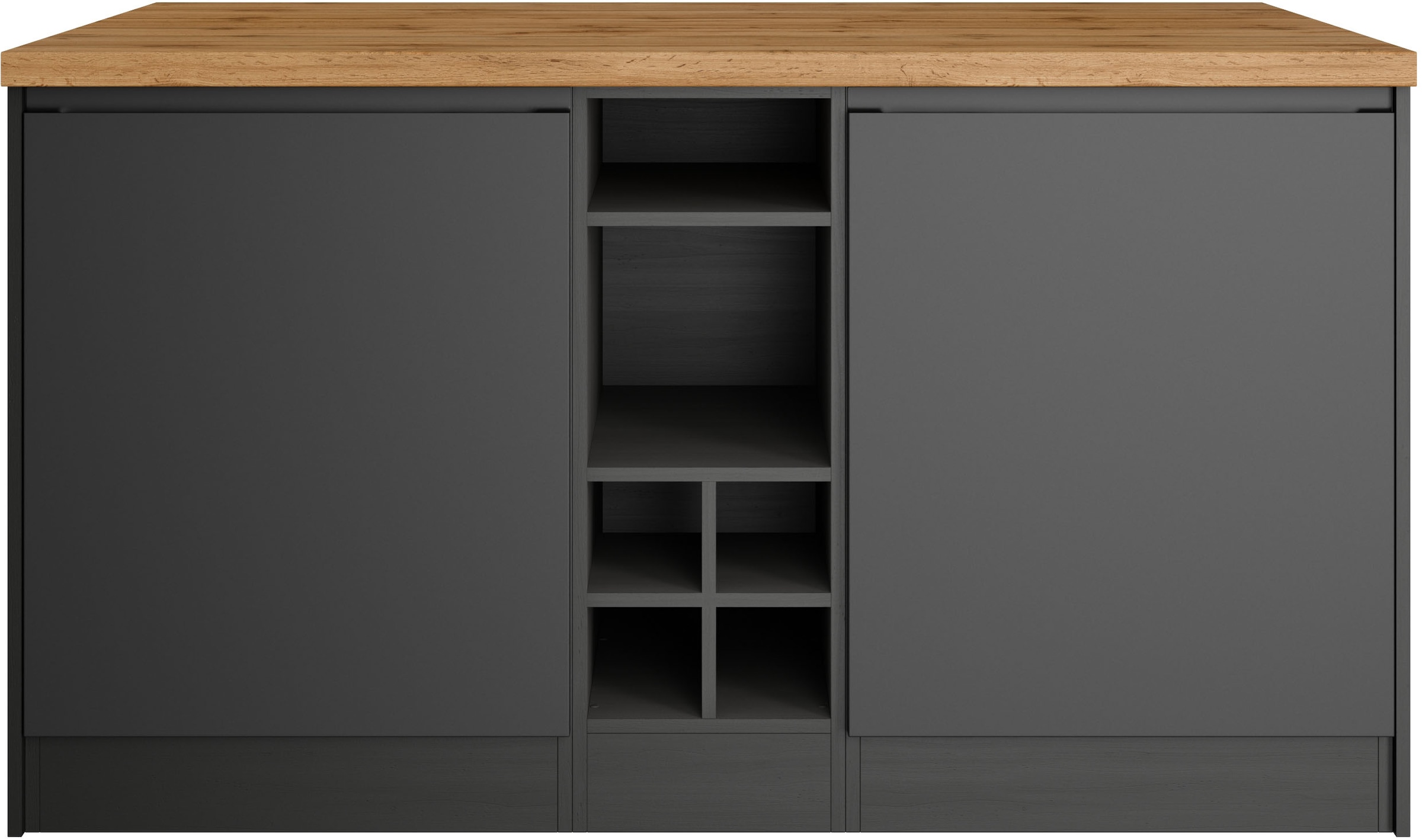 KOCHSTATION Ilot de cuisine »KS-Bruneck, Breite 153 cm« façades MDF, plan de travail épaisseur 38mm