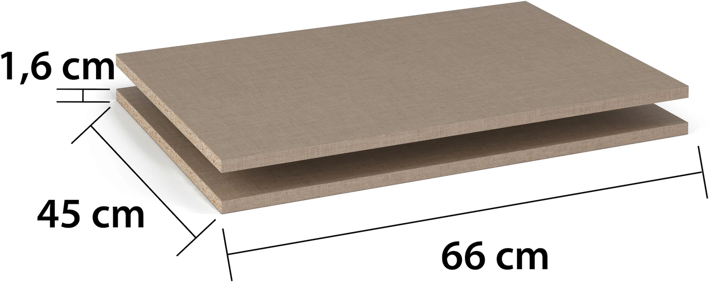 rauch Tablette de rangement »Zubehör für Rauch-Drehtürenschränke ORANGE« lot de 2, largeur 66 cm, profondeur 45 cm