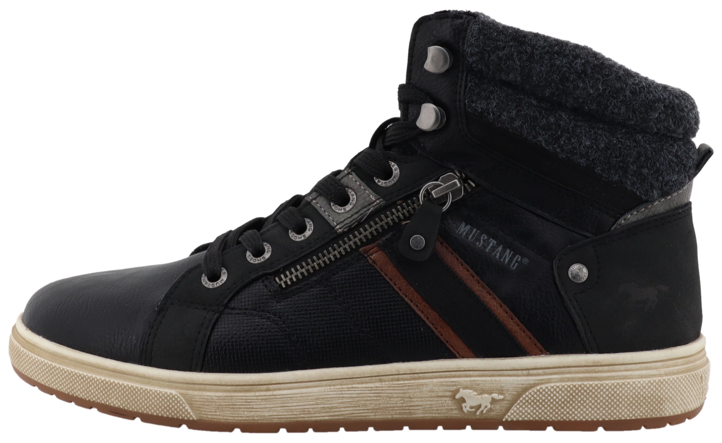 Mustang Shoes Sneakers »Merian«  baskets montantes, bottines à lacets avec fermeture éclair