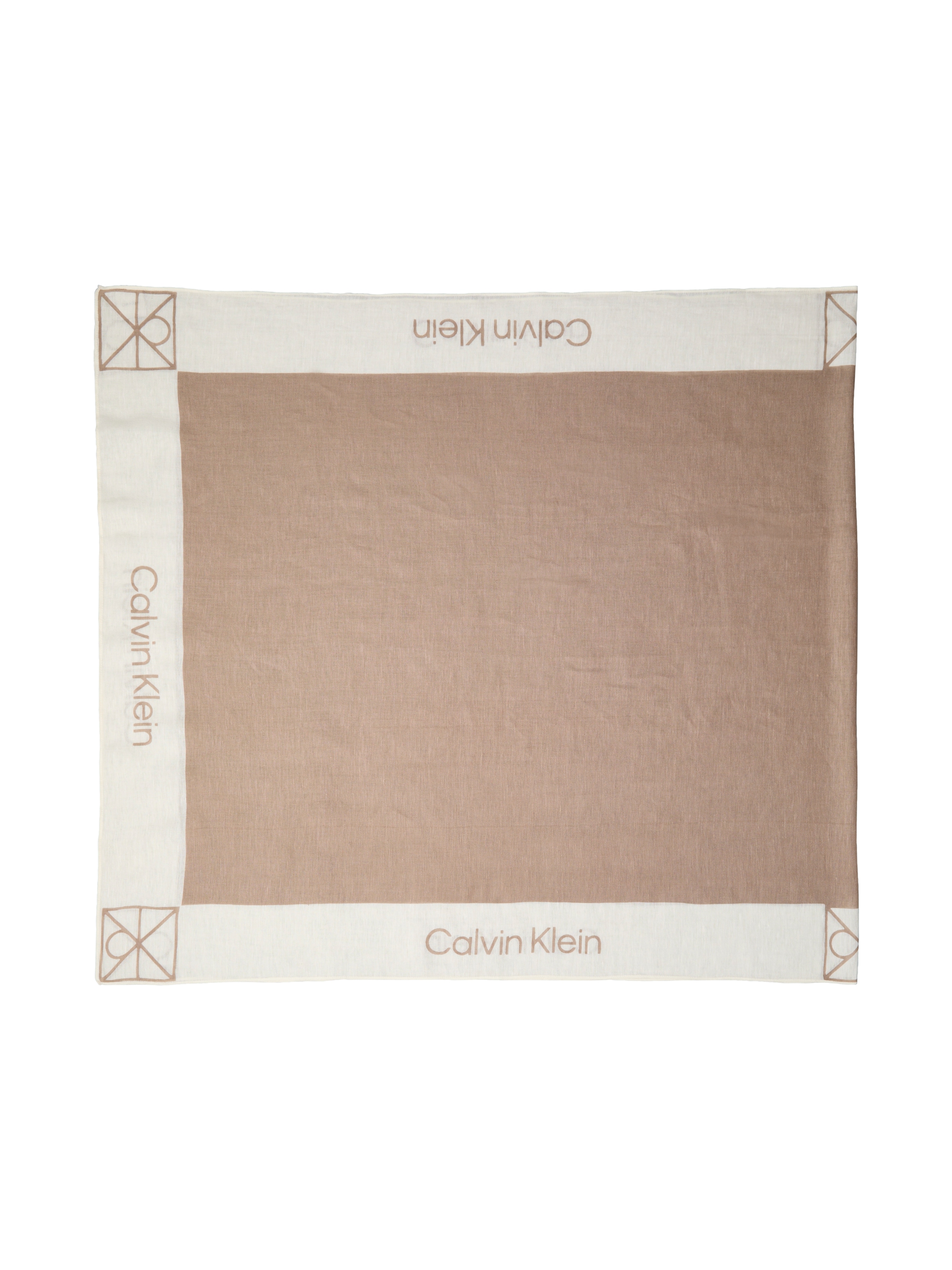 Calvin Klein Foulard de mode »LINEN BLEND EMBLEM PAREO SCARF« Mit Farbkontrasten