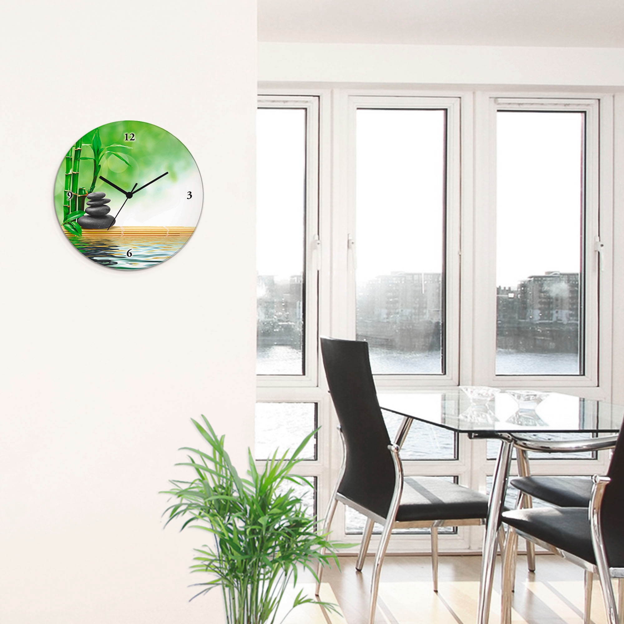 Artland Horloge murale »Spa Konzept Zen Basaltsteine« wahlweise mit Quarz- oder Funkuhrwerk, lautlos ohne Tickgeräusche