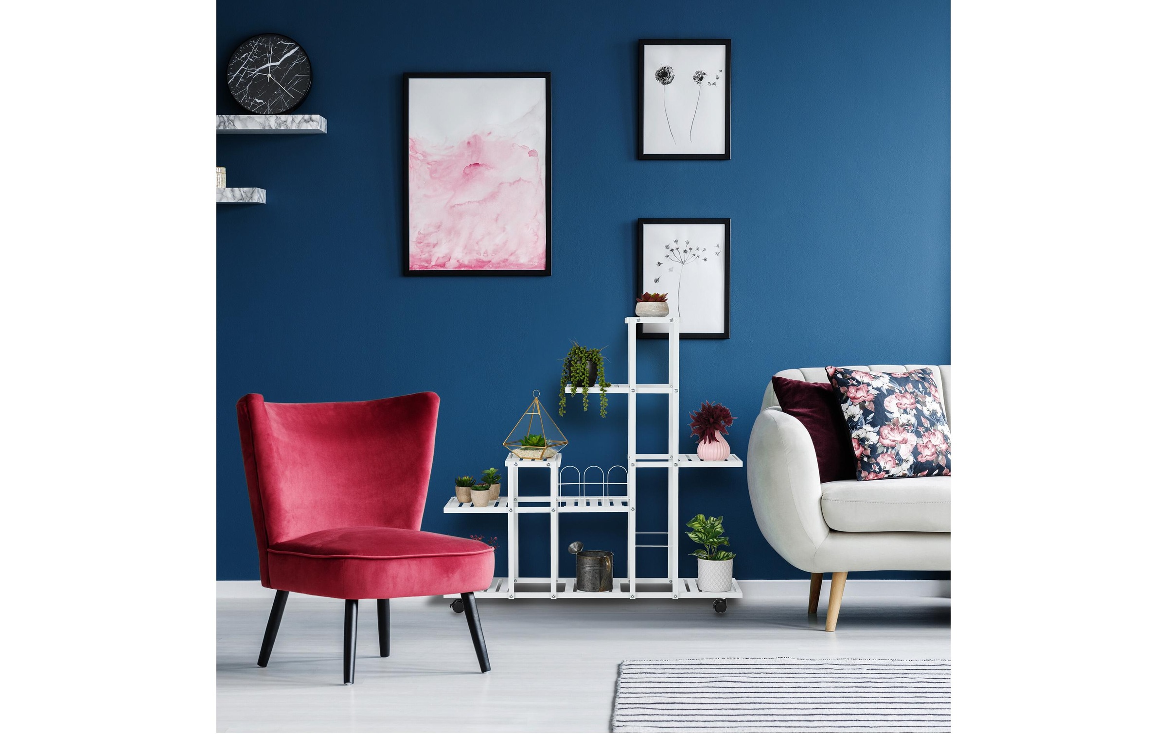 relaxdays Présentoir à fleurs »mit Rollen«