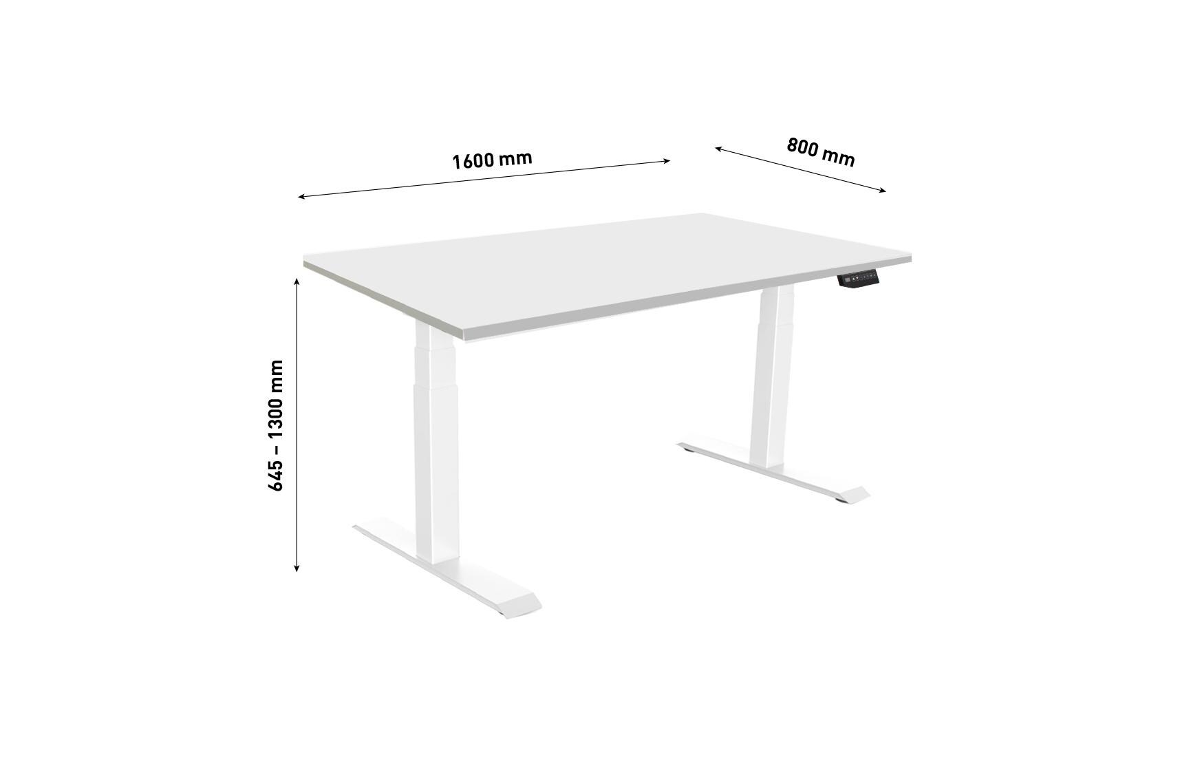   Bureau »Contini RAL 9016 45444 x 0.8 m Weiss mit Grauer Tischplatte«