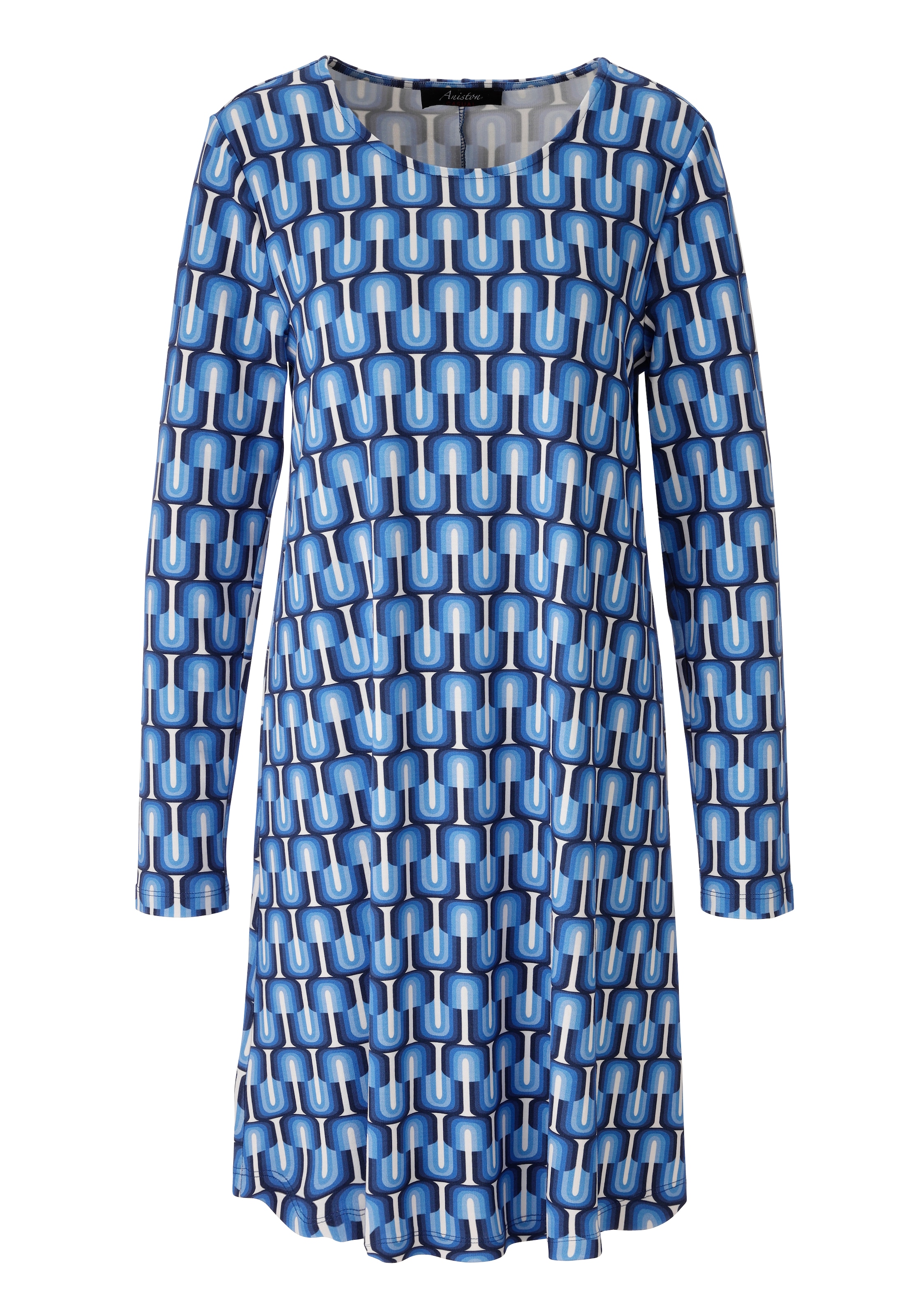 Aniston CASUAL Robe en ligne A mit farbharmonischem Retro-Druck - NEUE KOLLEKTION