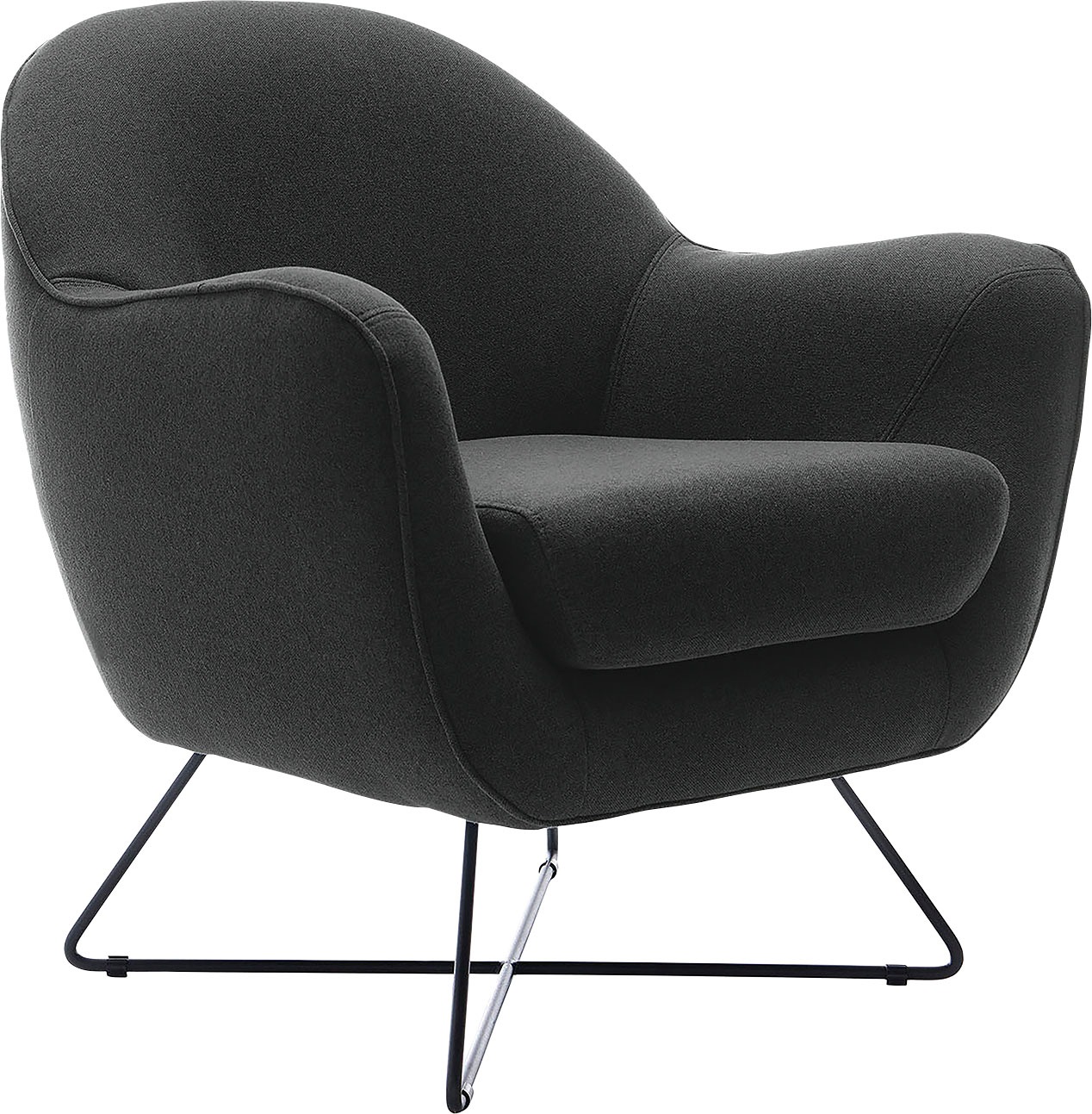 TRENDMANUFAKTUR Fauteuil »Evora, Loungesessel, Designsessel« dans un style intemporel avec structure métallique moderne