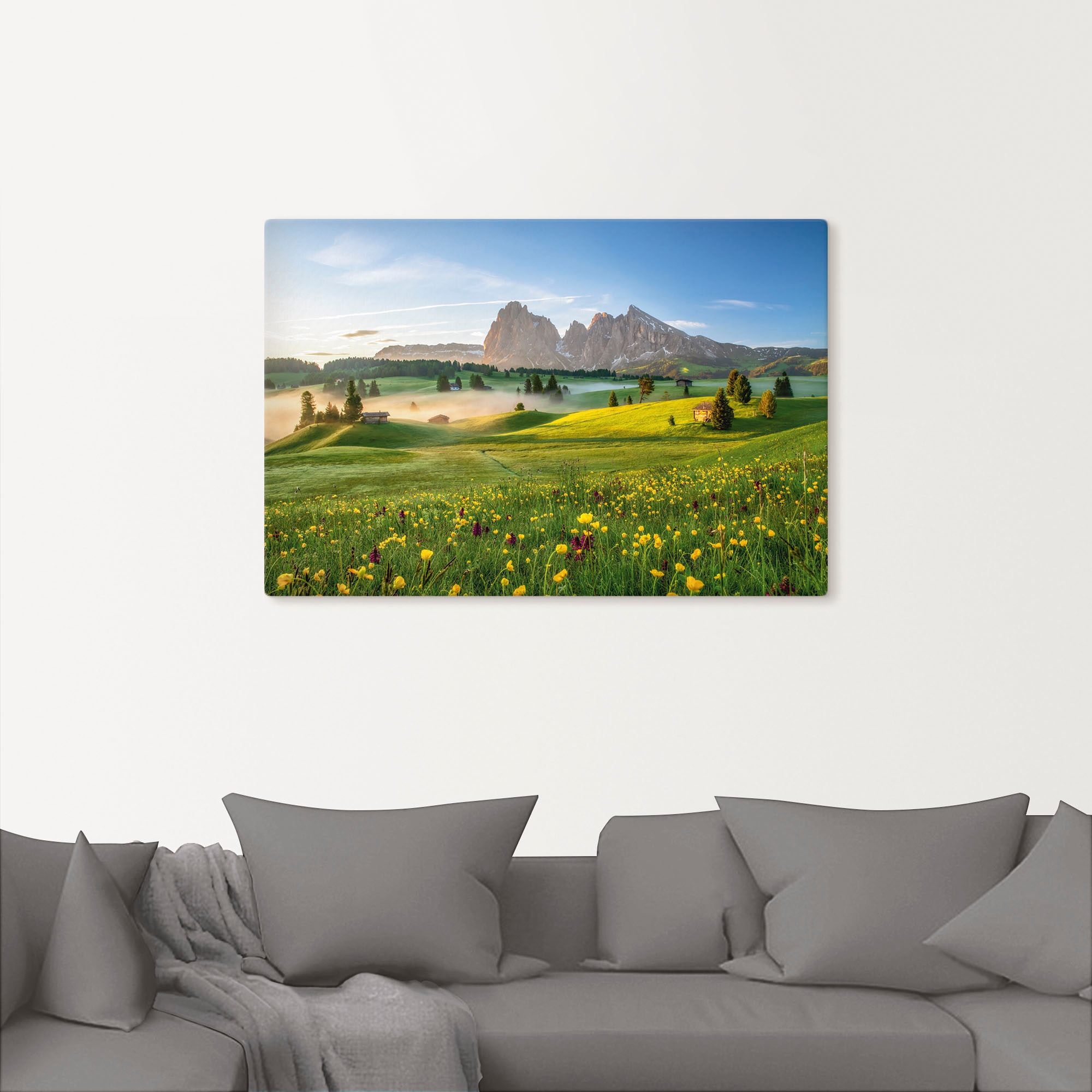 Artland Wandbild »Frühling auf der Seiser Alm« Berge & Alpenbilder 1 Stk. tlg. als Alubild, Leinwandbild, Wandaufkleber oder Poster in versch. Grössen