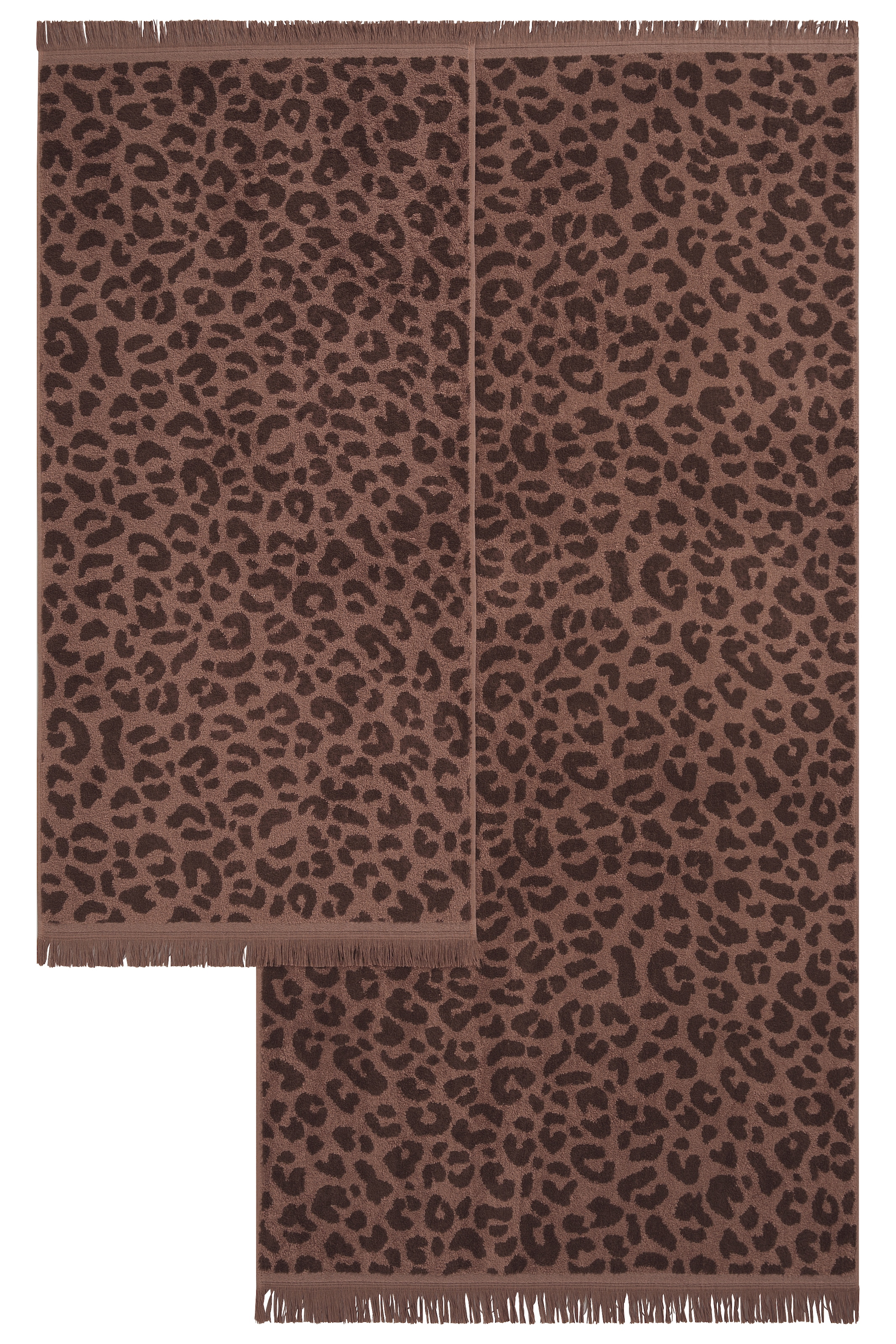 GOODproduct Handtuch Set »Tiffani, Leopardenmuster, Premium Handtücher 8-tlg, 500 gr/m²« Set 8 Frottier 4 Duschtücher, 4 Handtücher, Animal Print, Leo, modern, mit Fransen
