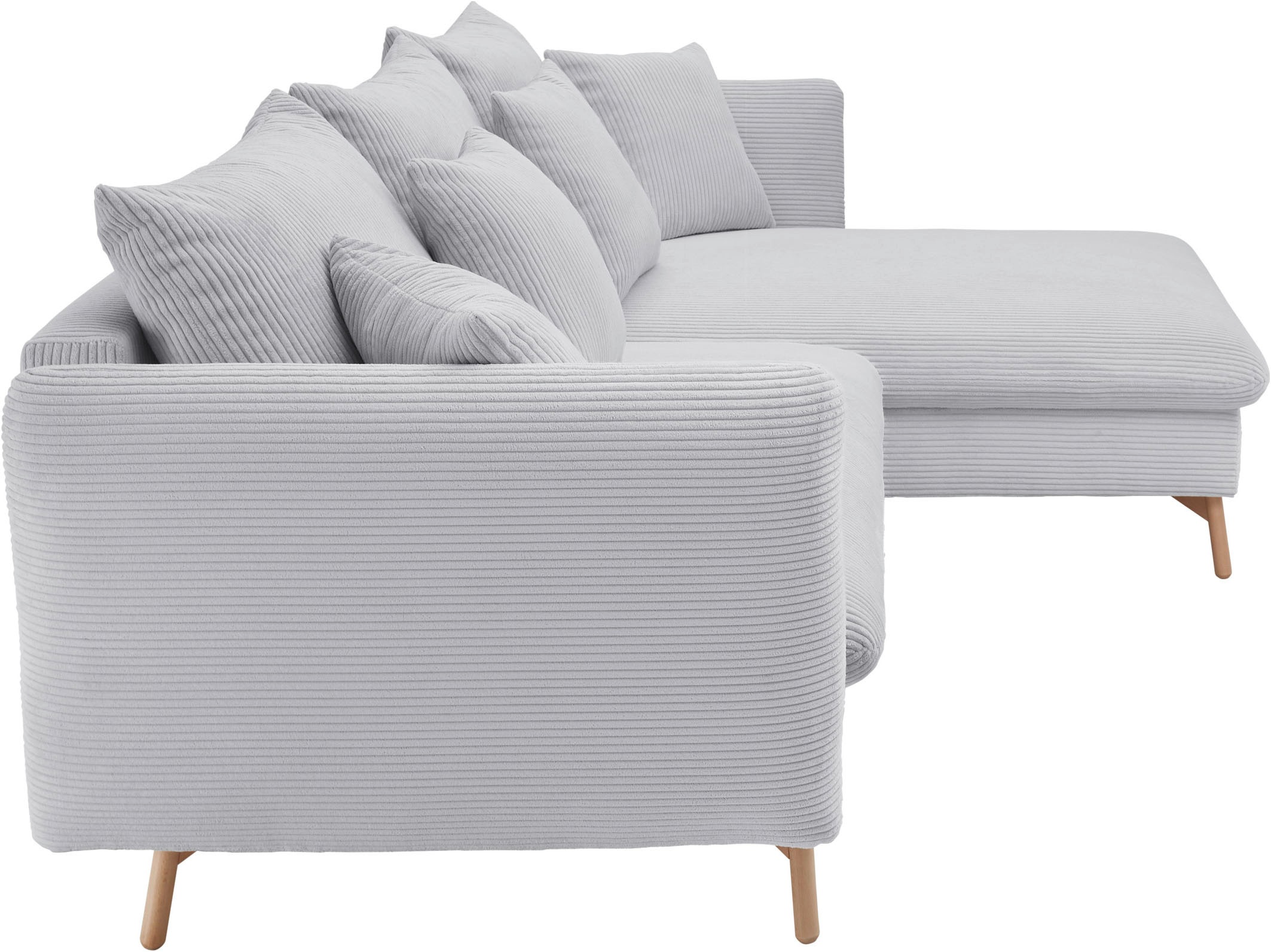 GOODproduct Ecksofa »MERLE, 258 cm, L-Form, traumhafter Cord,« mit Bettfunktion und Bettkasten, Liegefläche 224 x 139