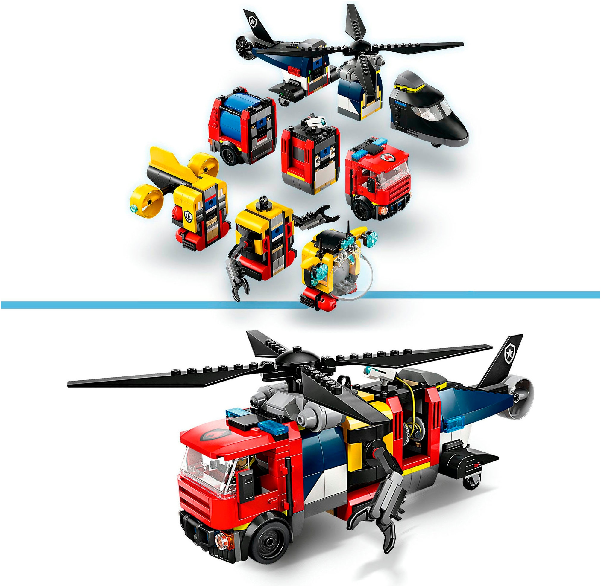 LEGO® Pions de construction »Kombinationsset mit Hubschrauber, Löschauto und U-Boot (60462)« LEGO City; Made in Europe
