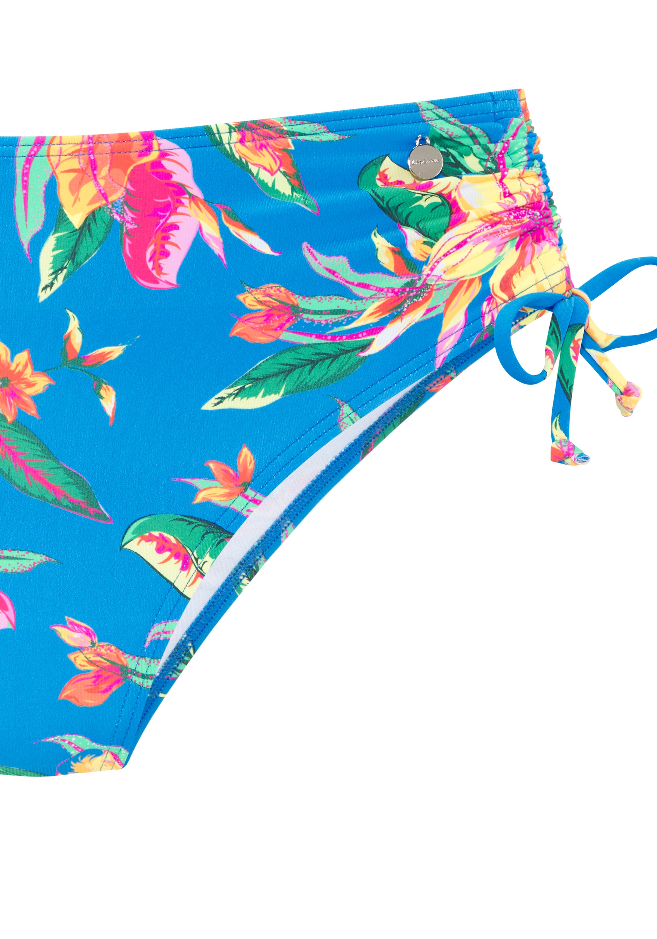 LASCANA Bikini-Hose »Malia« mit seitlicher Raffung mit tropischem Print