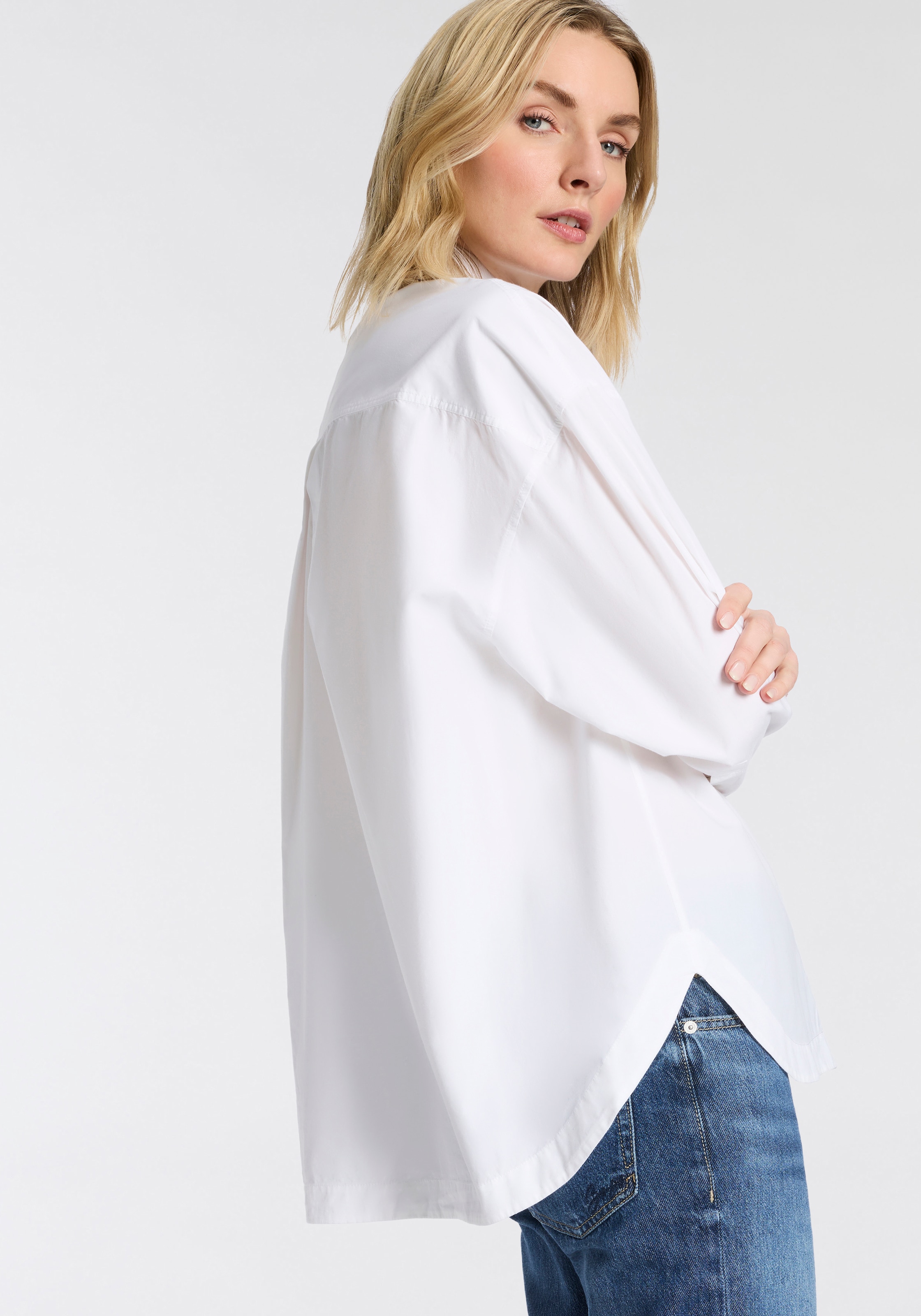 BOSS ORANGE Blouse chemise »Bostatta Premium Damenmode« im Oversize Fit