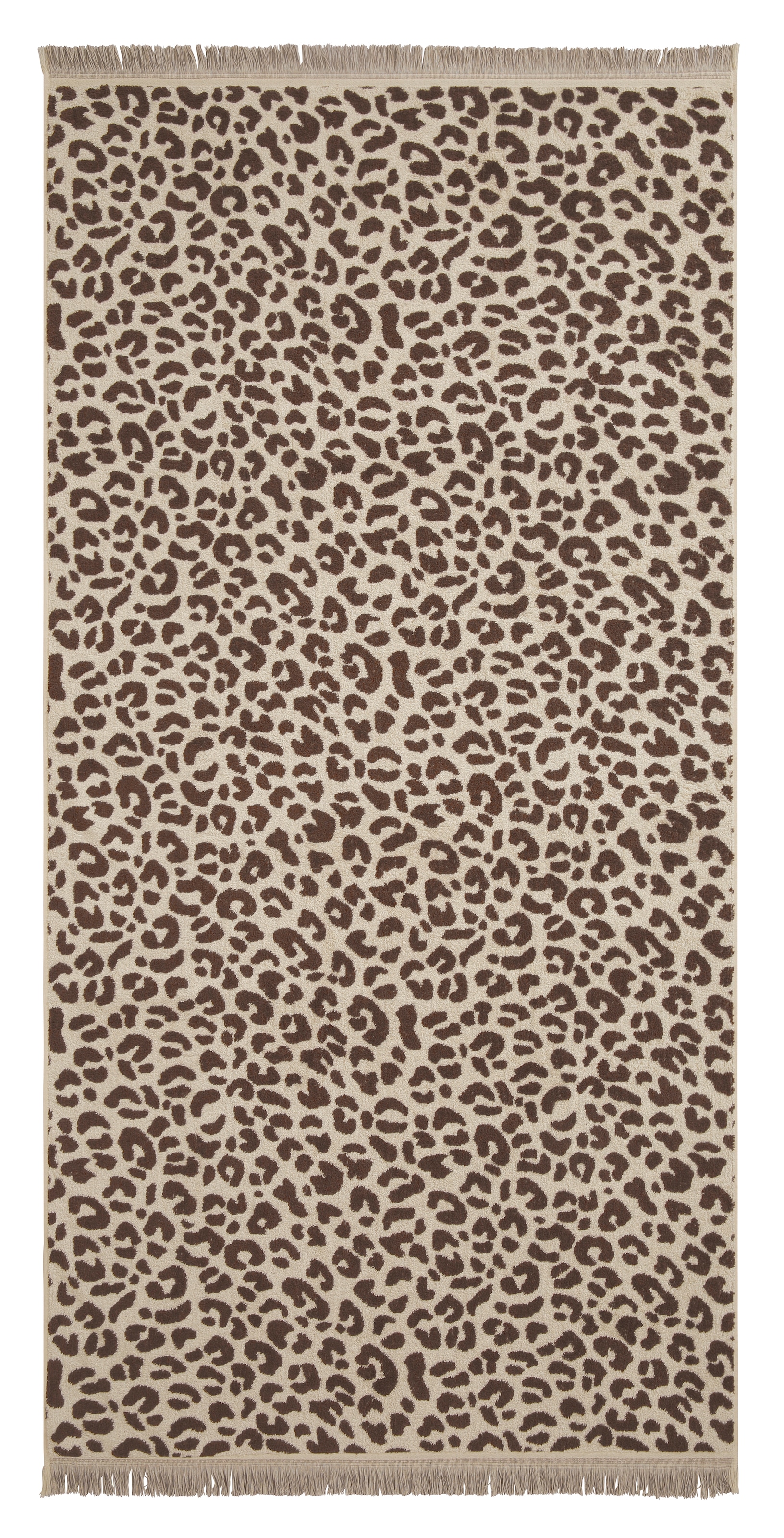 GOODproduct Strandtuch »Tiffani, Leopardenmuster, Premium Strandtücher 2-tlg, 500 gr/m²« 90x180 cm, Animal Print, Leo, modern, Urlaub, mit Fransen