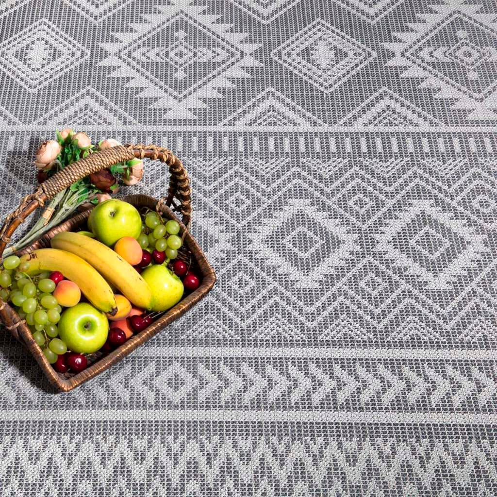 Carpet City Outdoorteppich »PALM 3522« rechteckig 5 mm Höhe Läufer, Wetterfest & UV-beständig, für Balkon, Terrasse, Küche, flach