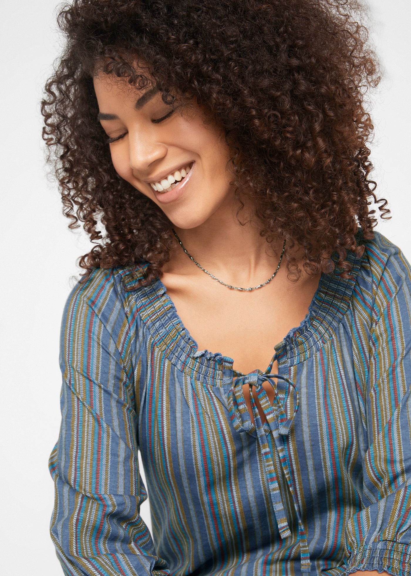 bonprix Tunikashirt »Shirt-Tunika 3/4-Arm, gestreift« 2 Stk. mit Streifen Muster und Rundhalsauschnitt mit Schleifenband