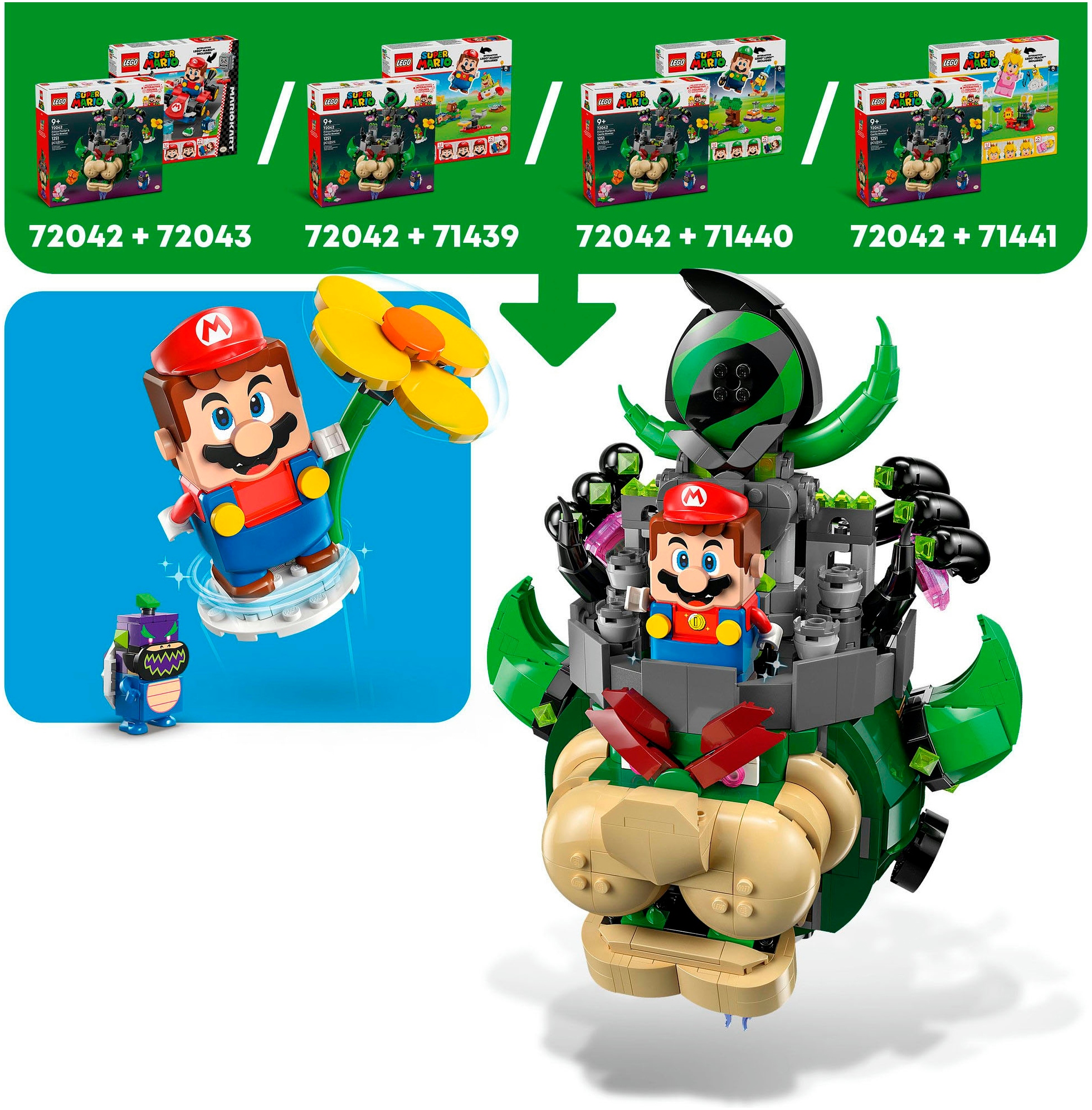 LEGO® Konstruktionsspielsteine »Prinz Florian & Schloss-Bowser (72042), LEGO Super Mario« Made in Europe