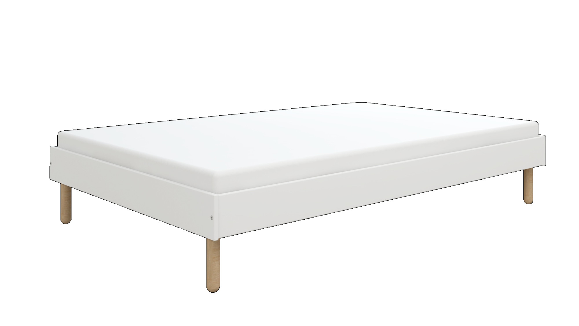 GOODproduct Bett »Dagmar, Bettgestell, Futonbett, Füsse aus Massivholz« 140cm Liegefläche,  mit festen Latten aus massiver Kiefer, belastbar mit 200KG