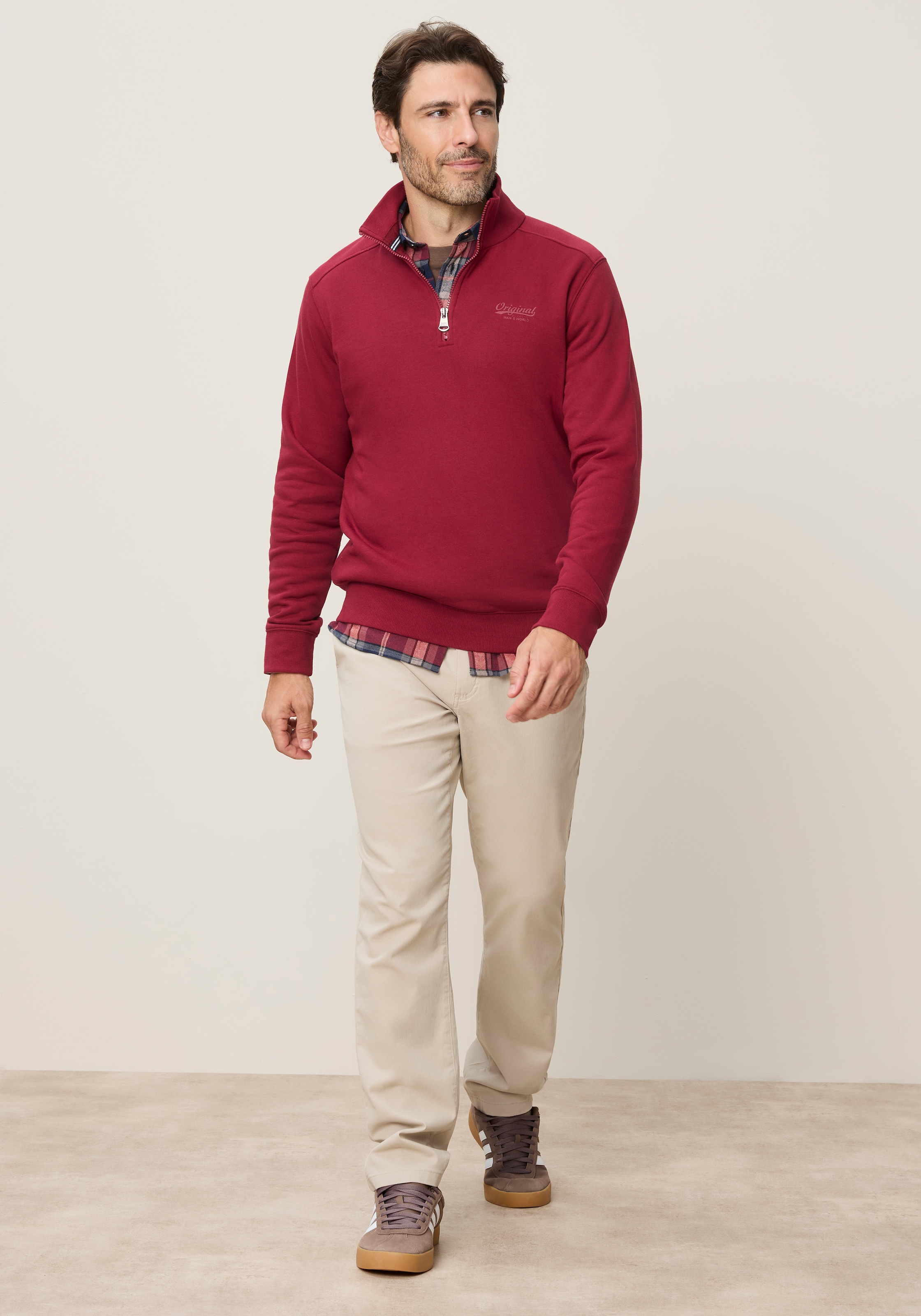 Man's World Sweat-shirt , avec col Troyer, coupe normale, aussi en grandes tailles
