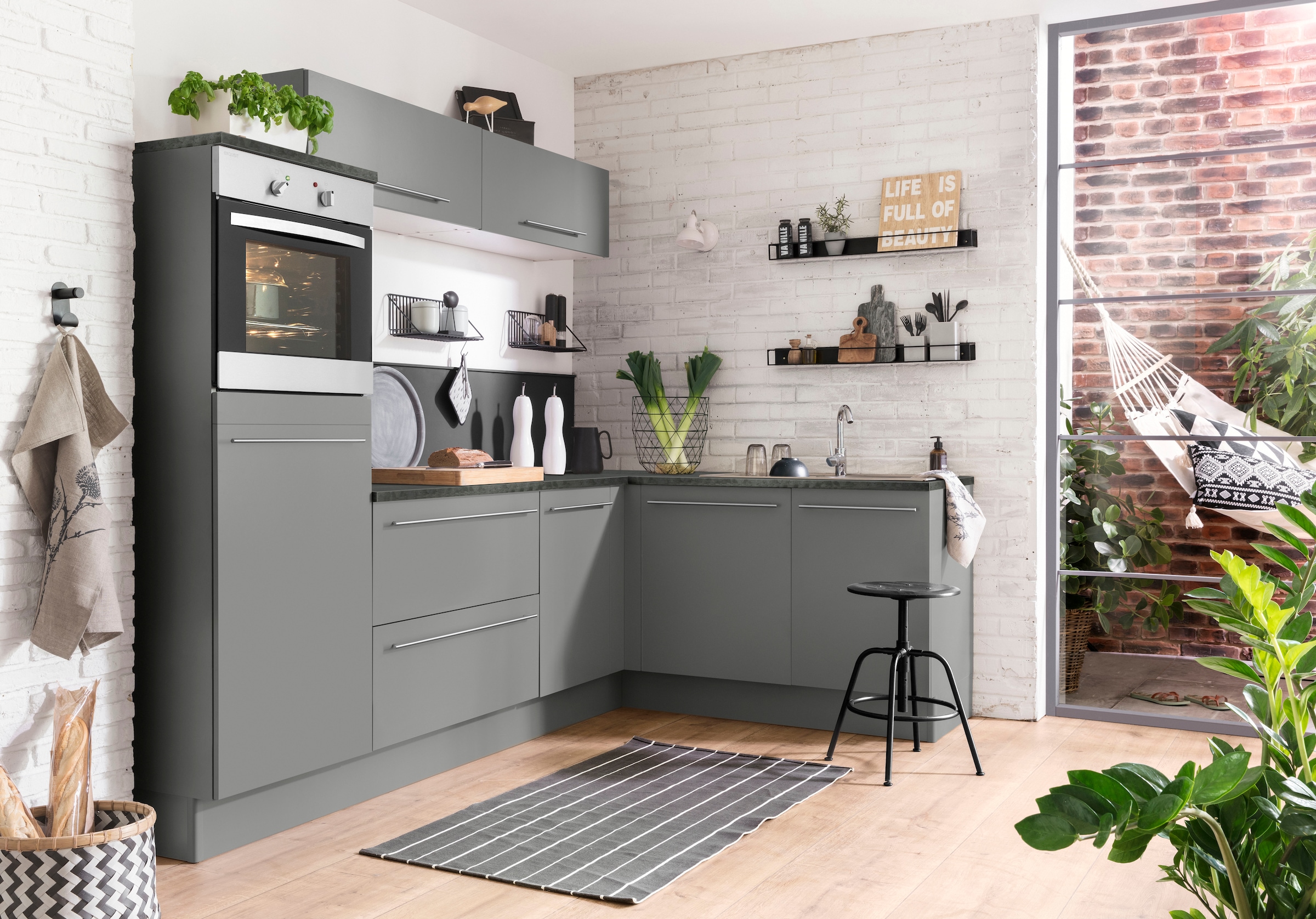 OPTIFIT Winkelküche »Bern« Stellbreite 265x175 cm, wahlweise mit E-Geräten