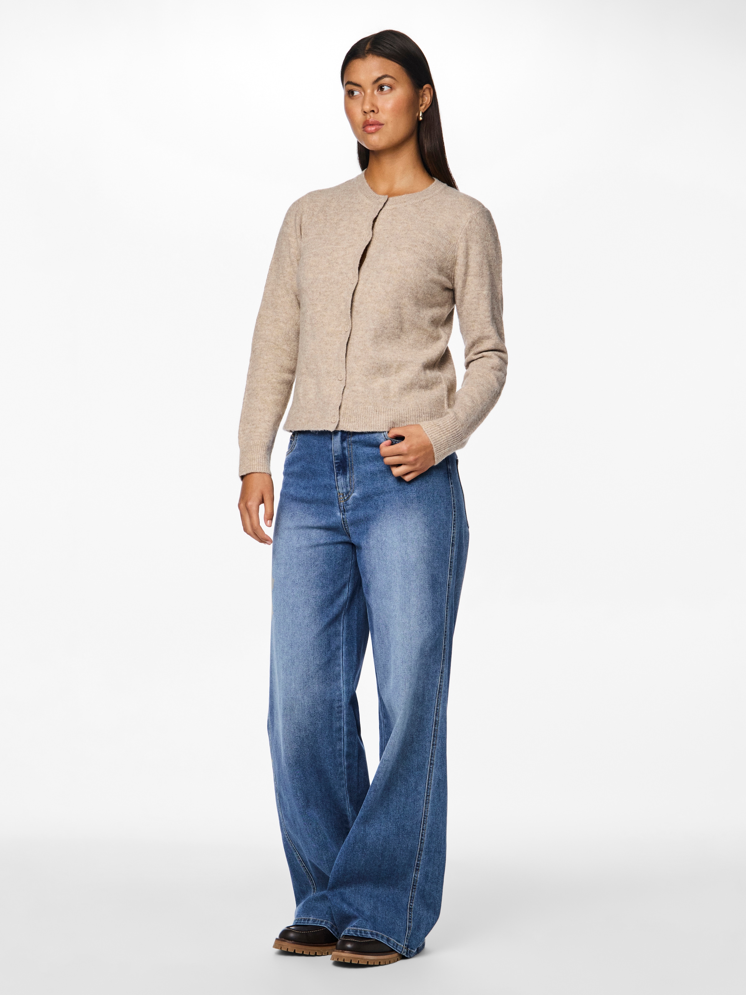 pieces Veste en tricot »PCMALOU LS KNIT CARDIGAN NOOS BC« Mélange de matières, coupe slim