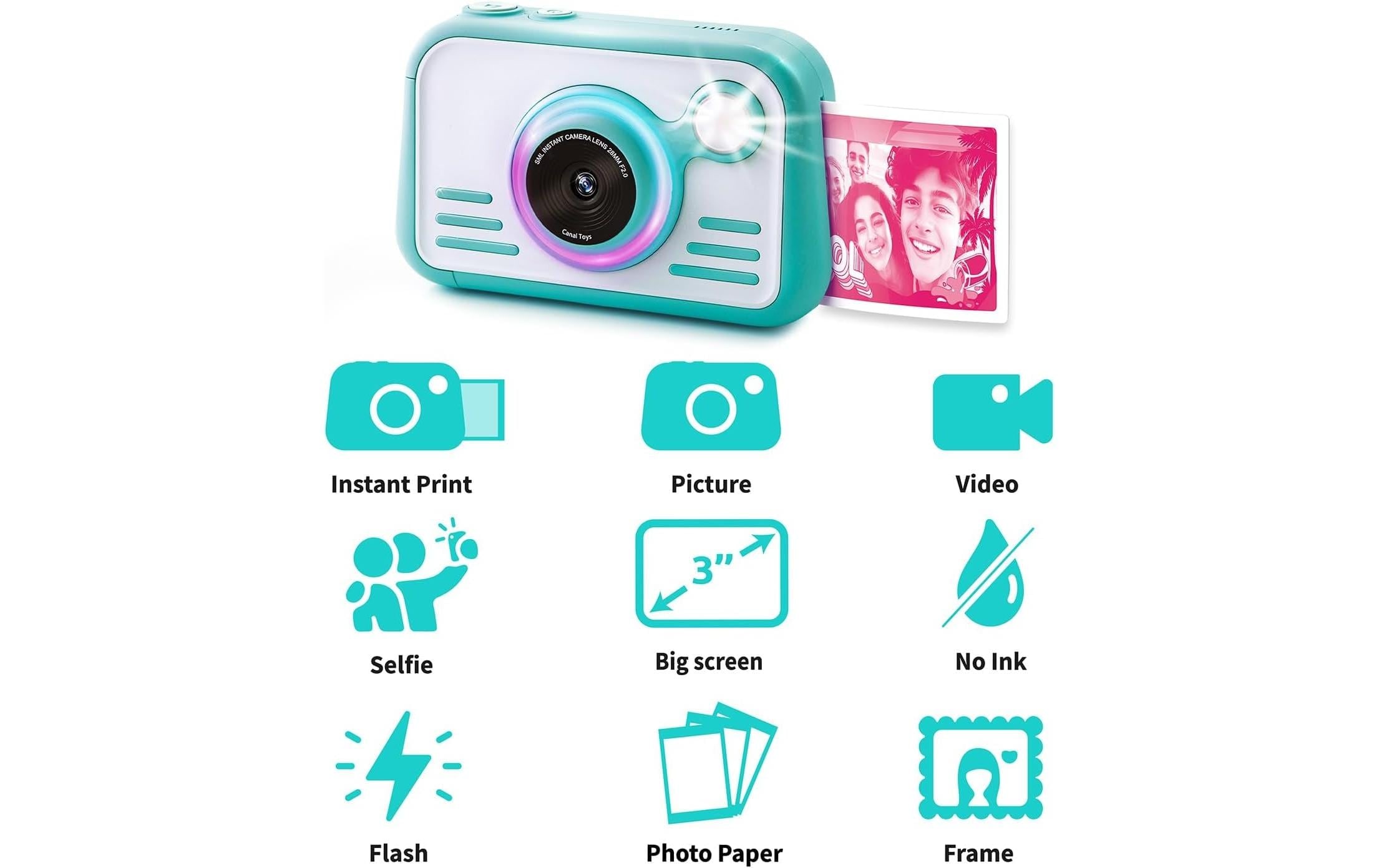 Canal Toys Appareil photo instantané »Instant Camera 2.0 with color paper«