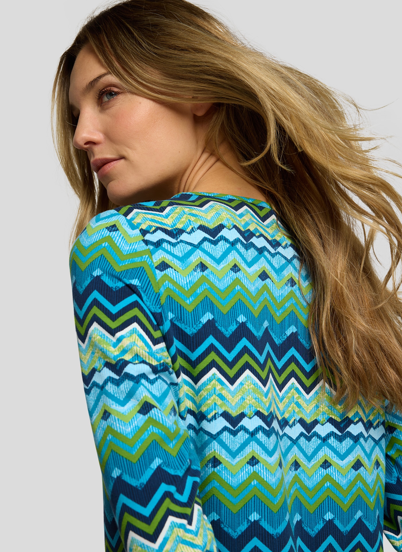 Rabe T-shirt à manches 3/4 mit grafischem Muster