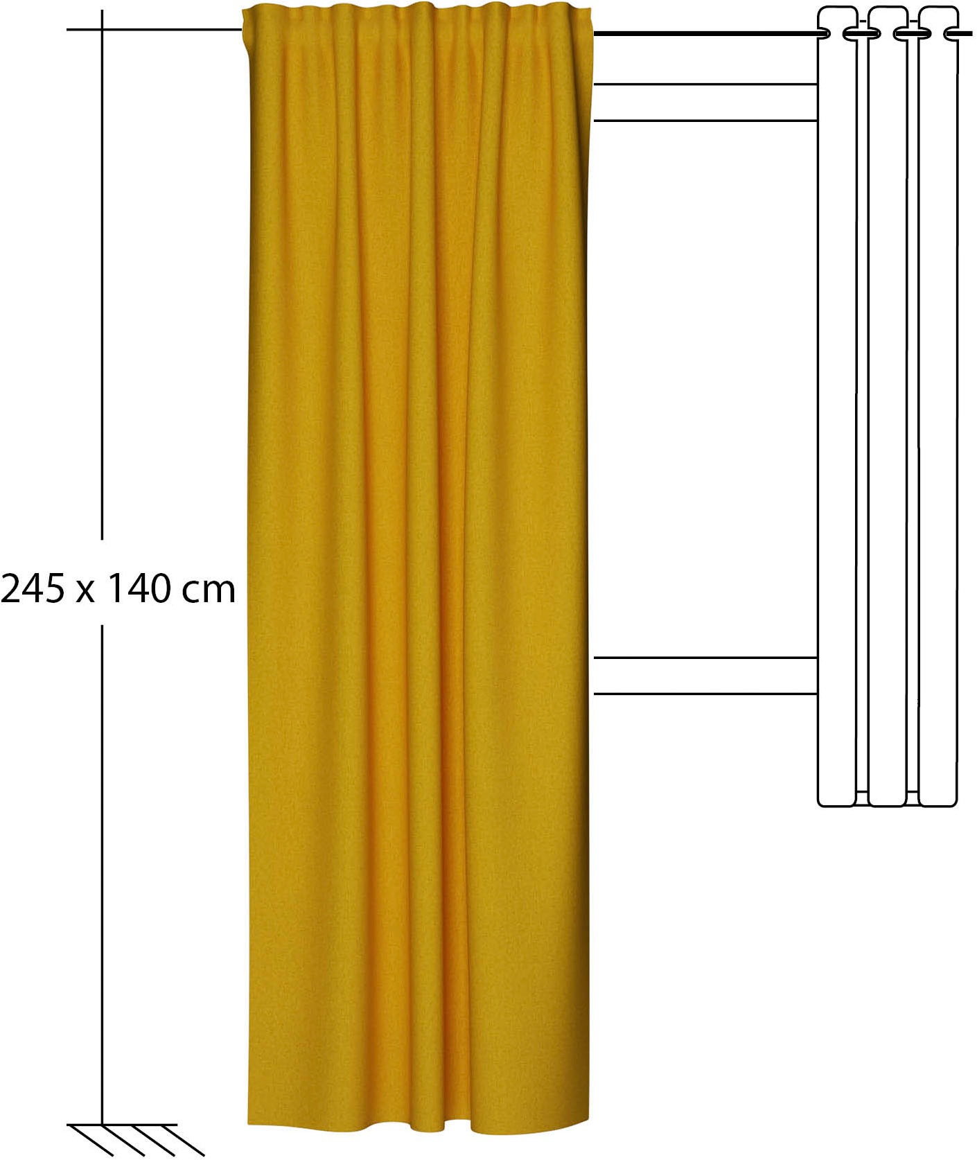 HOMING Rideau »Allen« Boucles cachées 1 cuis tlg.