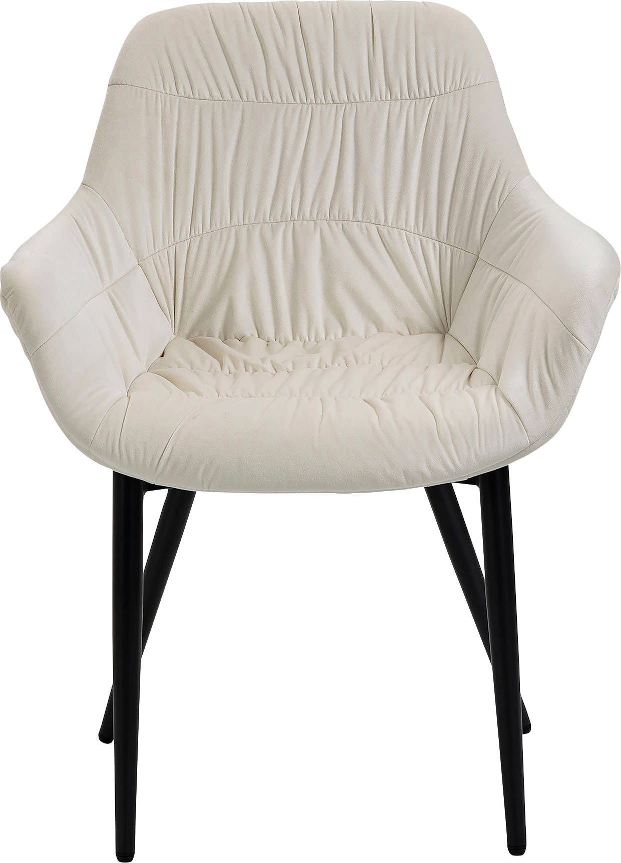 SalesFever Armlehnstuhl »Stilvoller Esszimmerstuhl für Komfort« () Esszimmerstuhl, Wabensteppung aussen, Quersteppung innen, Metallfüsse