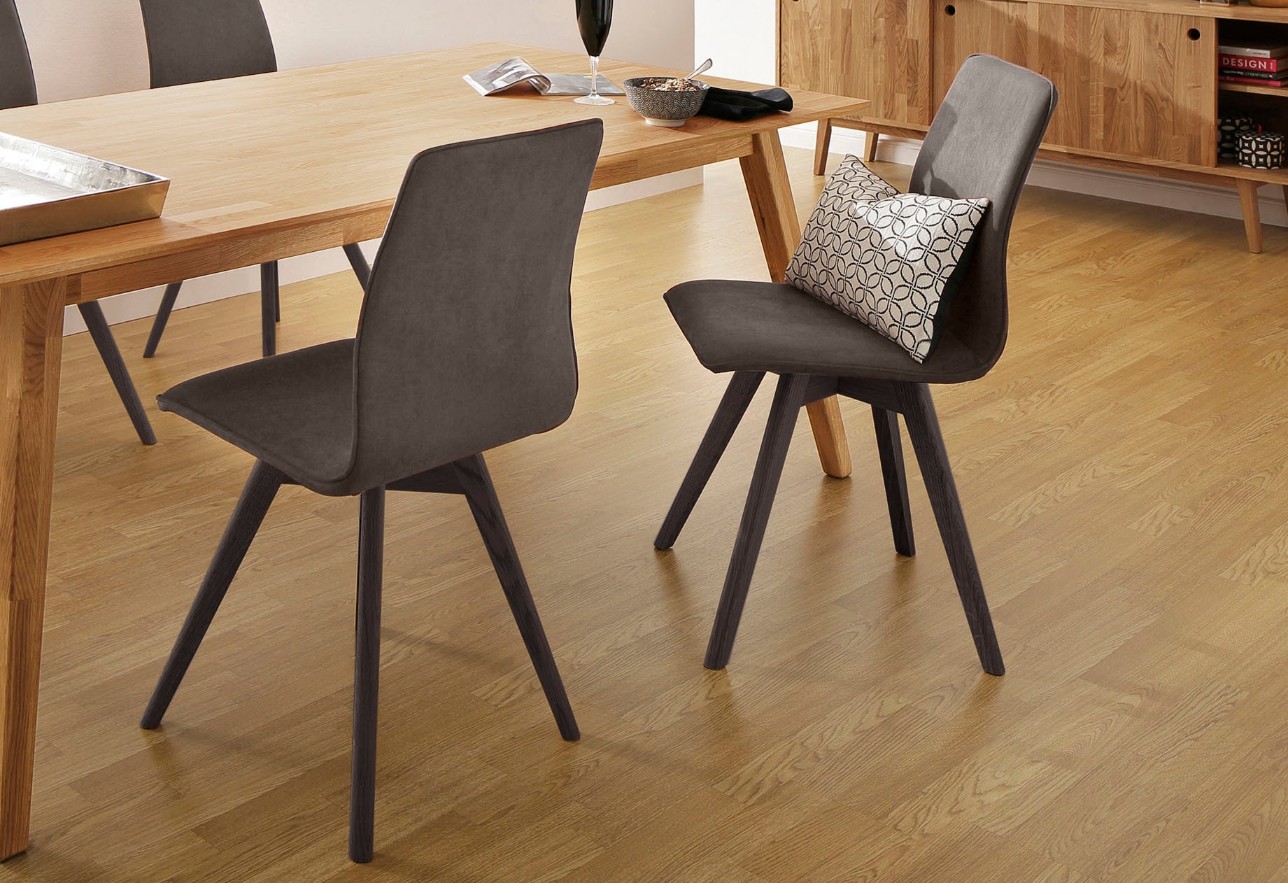 GOODproduct Chaise à 4 pieds »Rania« (Set) 2 cuismit Massivholzbeinen