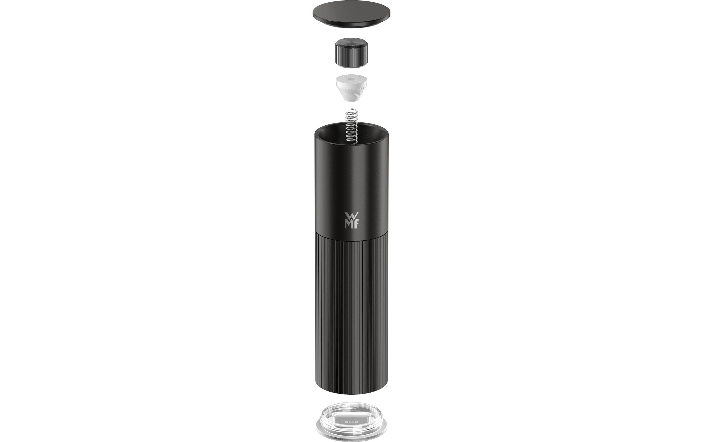 WMF Gewürzmühle »Signature Pro, aus Edelstahl« Keramikmahlwerk, einstellbarer Mahlgrad, magnetischer Deckel