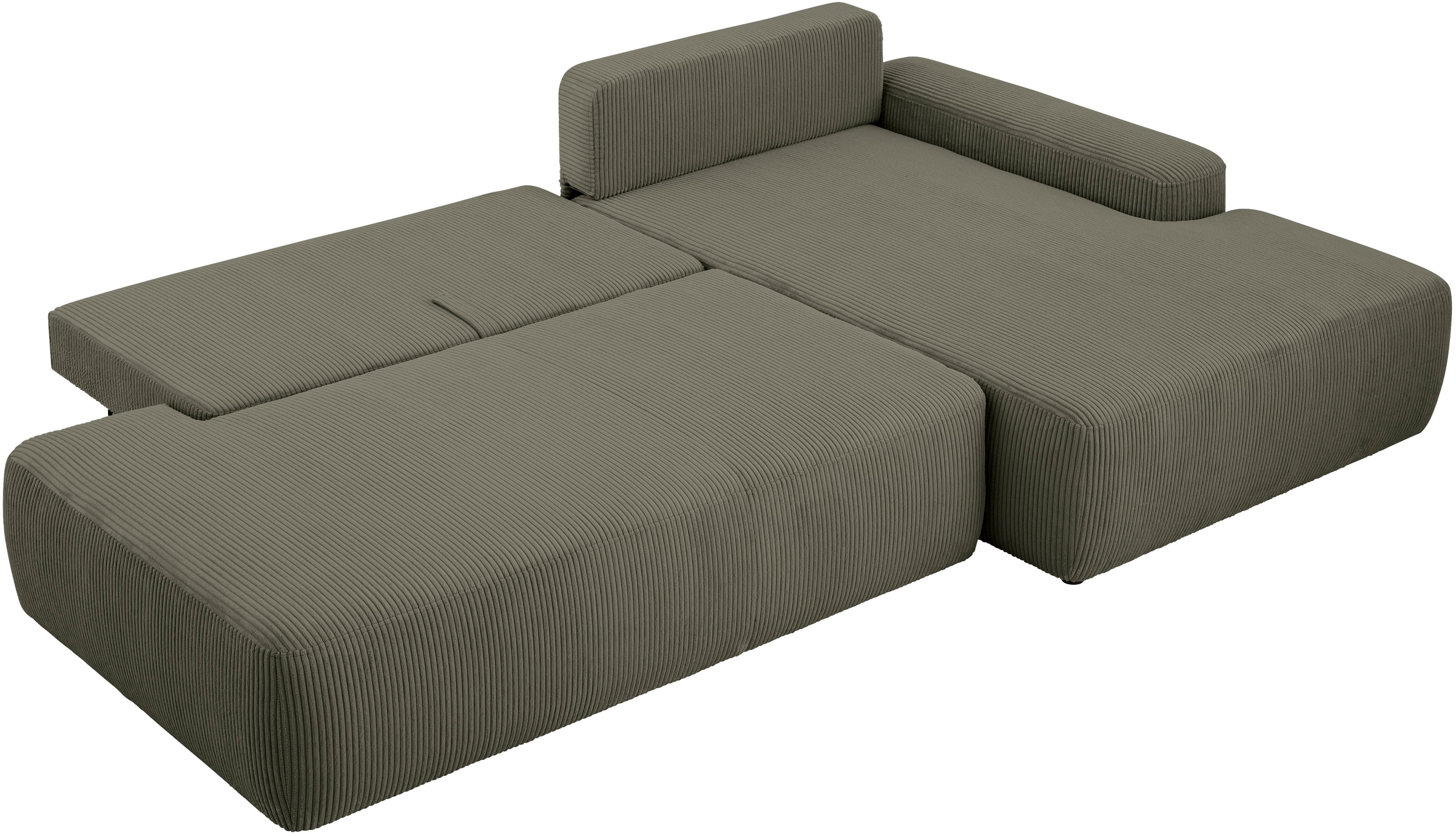 Home affaire Canapé d'angle »TORGE, Schlafsofa Cord, Samtvelours u. Strukur fein, Couch in L-Form« fonction couchage et coffre, surface de couchage : 210x125 cm, nouveau design