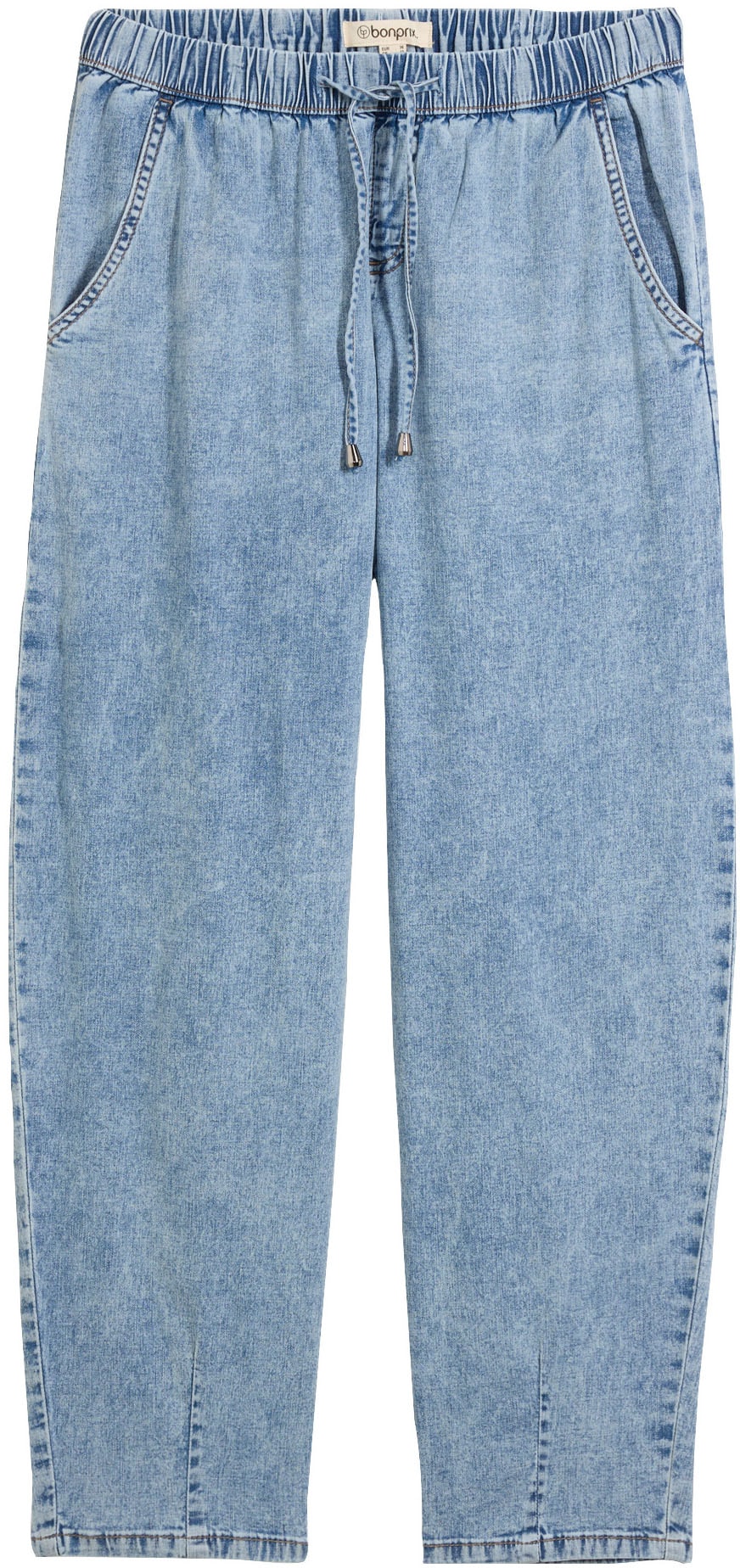 bonprix Jeans loose fit 1 forme barrel, avec ceinture élastique, avec élasthanne