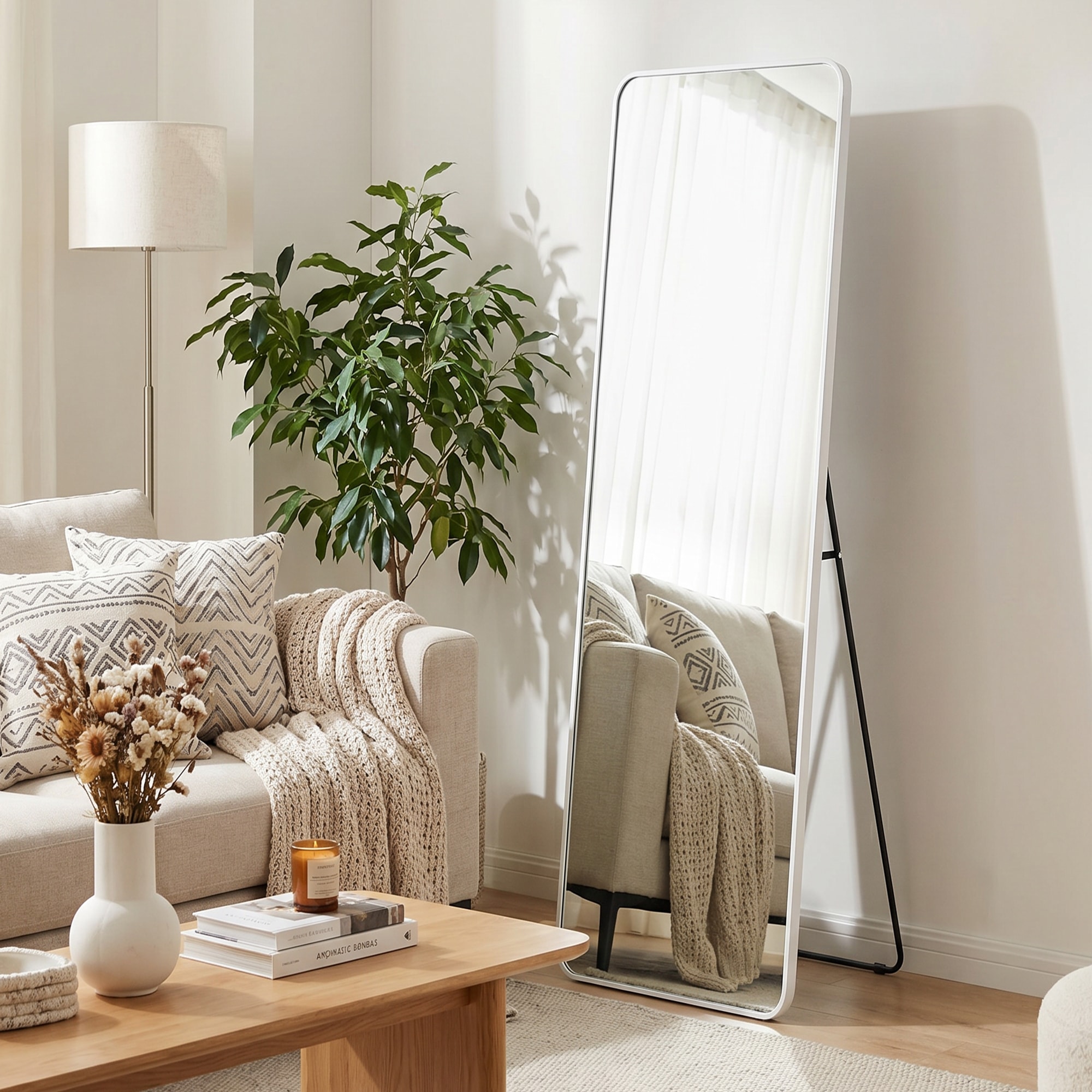 GOODproduct Miroir »Standspiegel Addrik, wahlweise in 2 Grössen 150x40cm oder 160x50cm« miroir corps entier avec verre de sécurité, en différentes couleurs