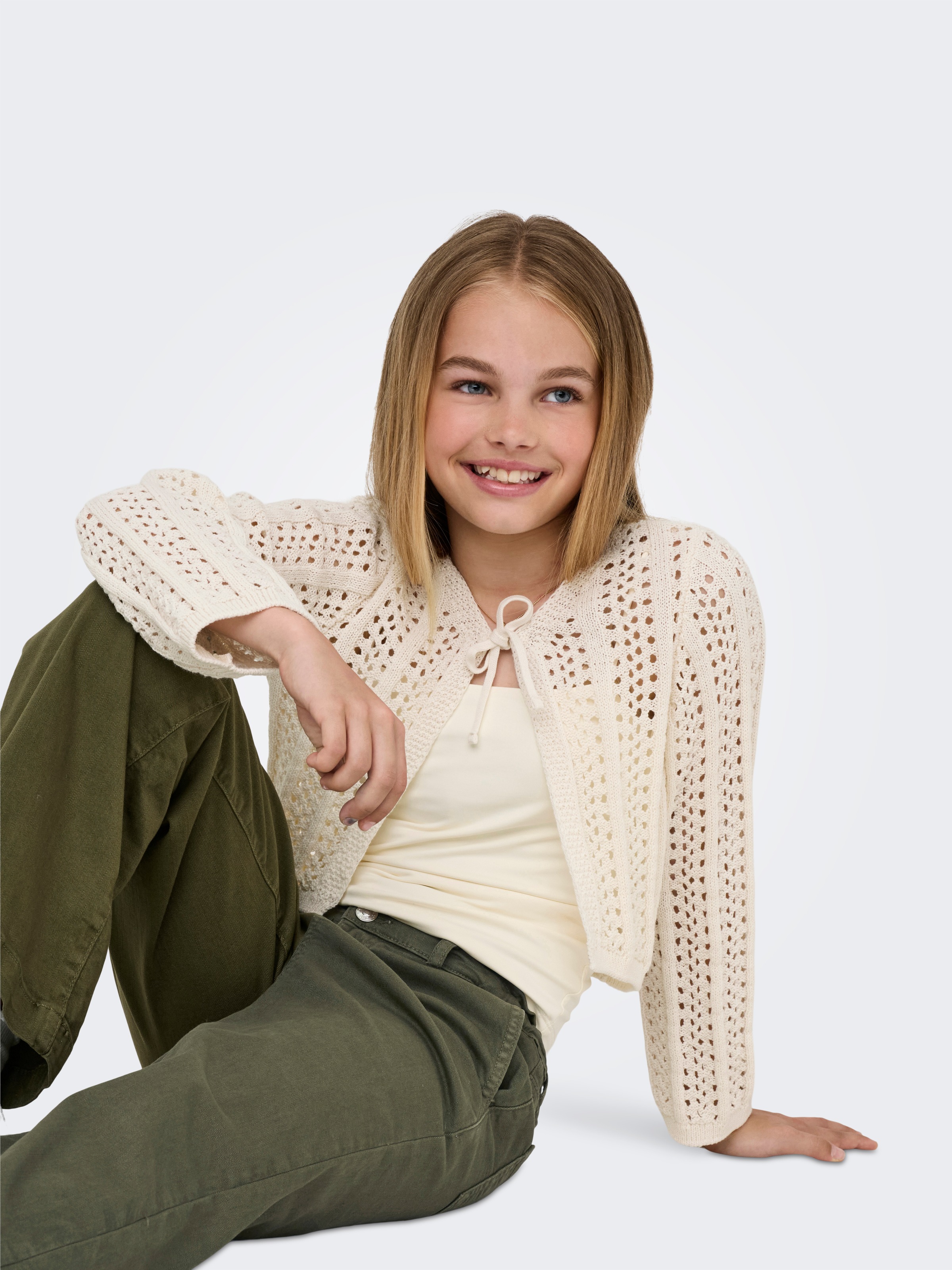 KIDS ONLY Veste en tricot »KOGMARINA LIFE 3/4 CROP V-NECK KNT NOOS«