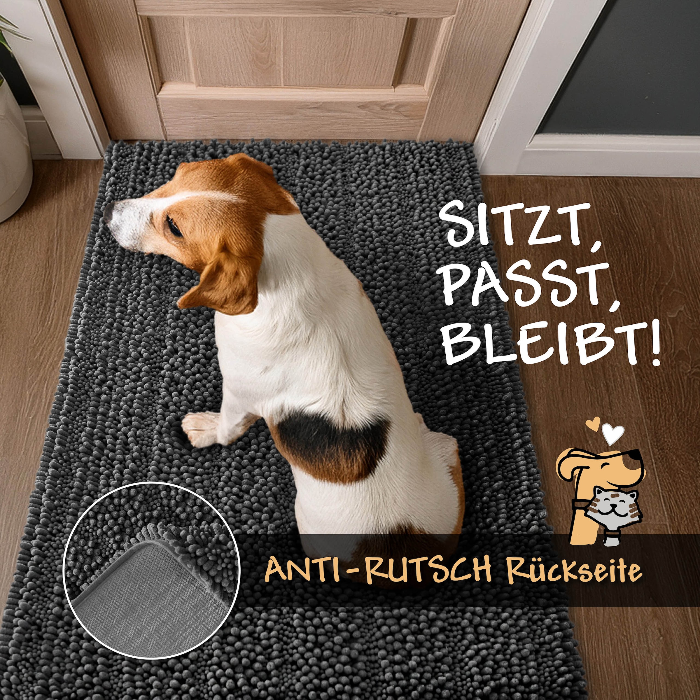 Wecon home Tapis »Cooper« Rectangulaire 22 mm Höhe tapis pour animaux domestiques, antidérapant, lavable, tapis en chenille doux