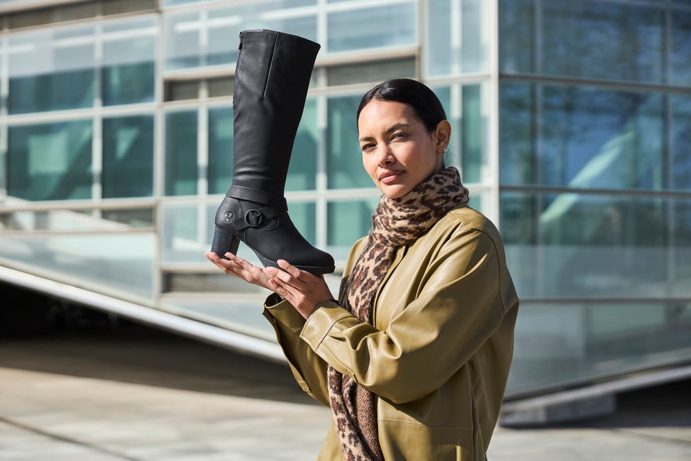 Rieker Bottes  bottes hautes, talon bloc, fermeture éclair arrière - forme étroite