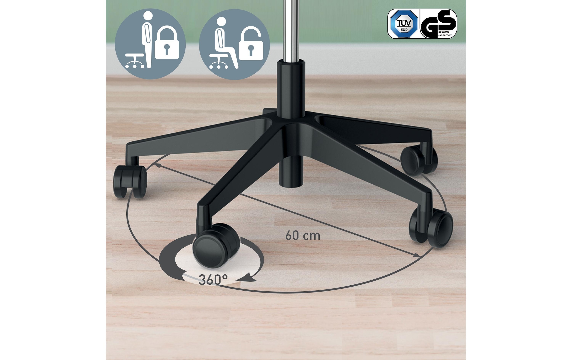 LEITZ Arbeitshocker »Ergonomischer mit Rollen«