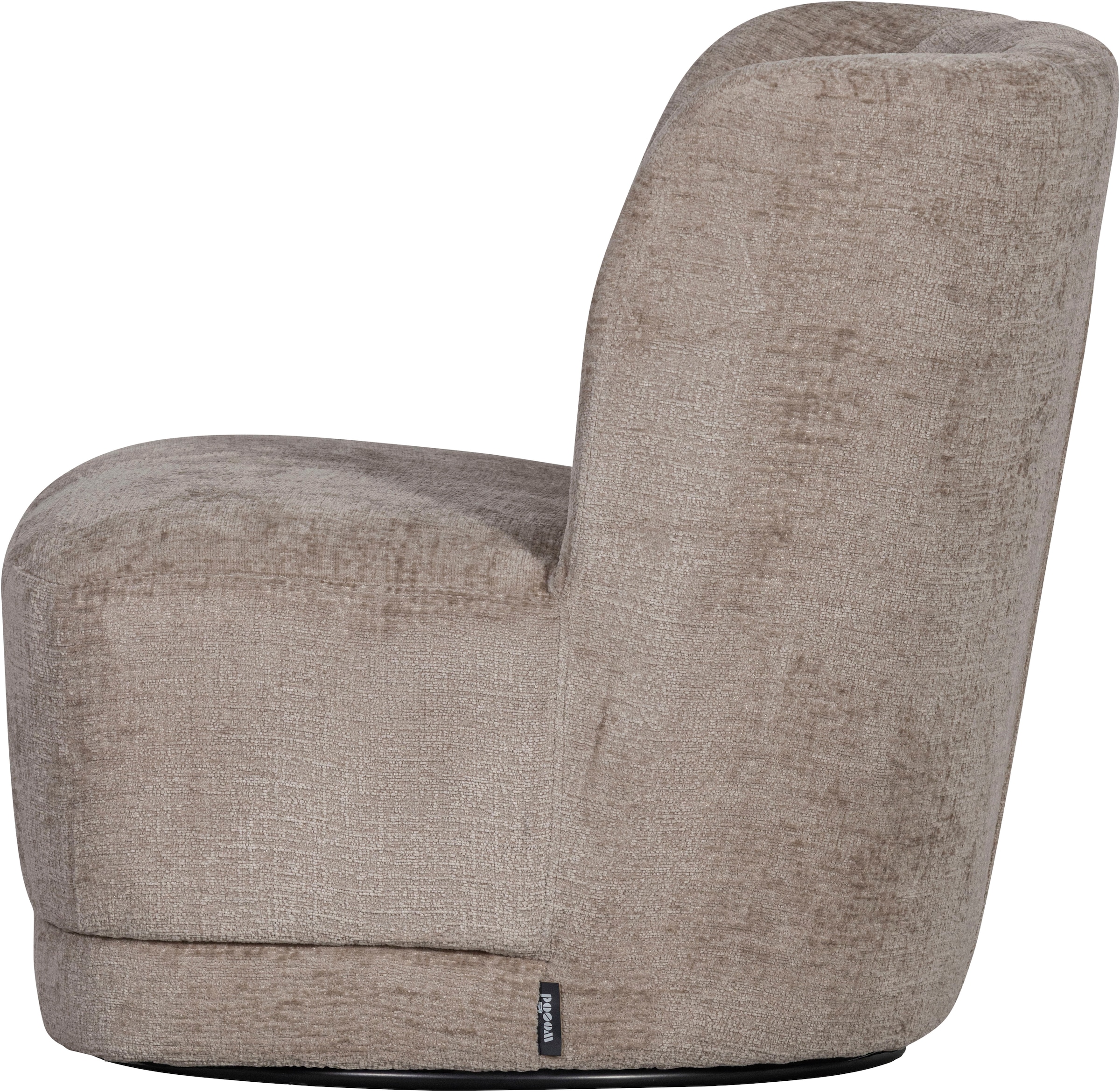 WOOOD Fauteuil pivotant »Atty mit struktur-Velvetbezug und Drehmechanismus B 74 x T 65 x H 75cm« Très haute résistance à l'usure, livré monté, capacité de charge 120 kg
