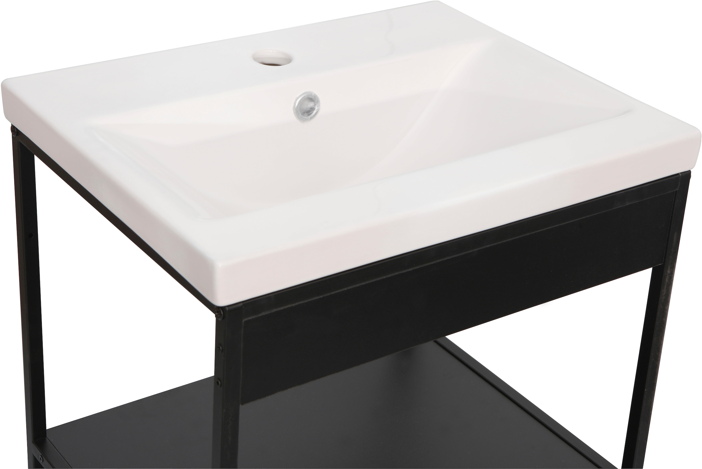 welltime Armoire sous lavabo »Lodi« 1 cuis tlg. Badezimmerregal mit 2 offenen Fächern - (B/T/H) 51/40/80 cm