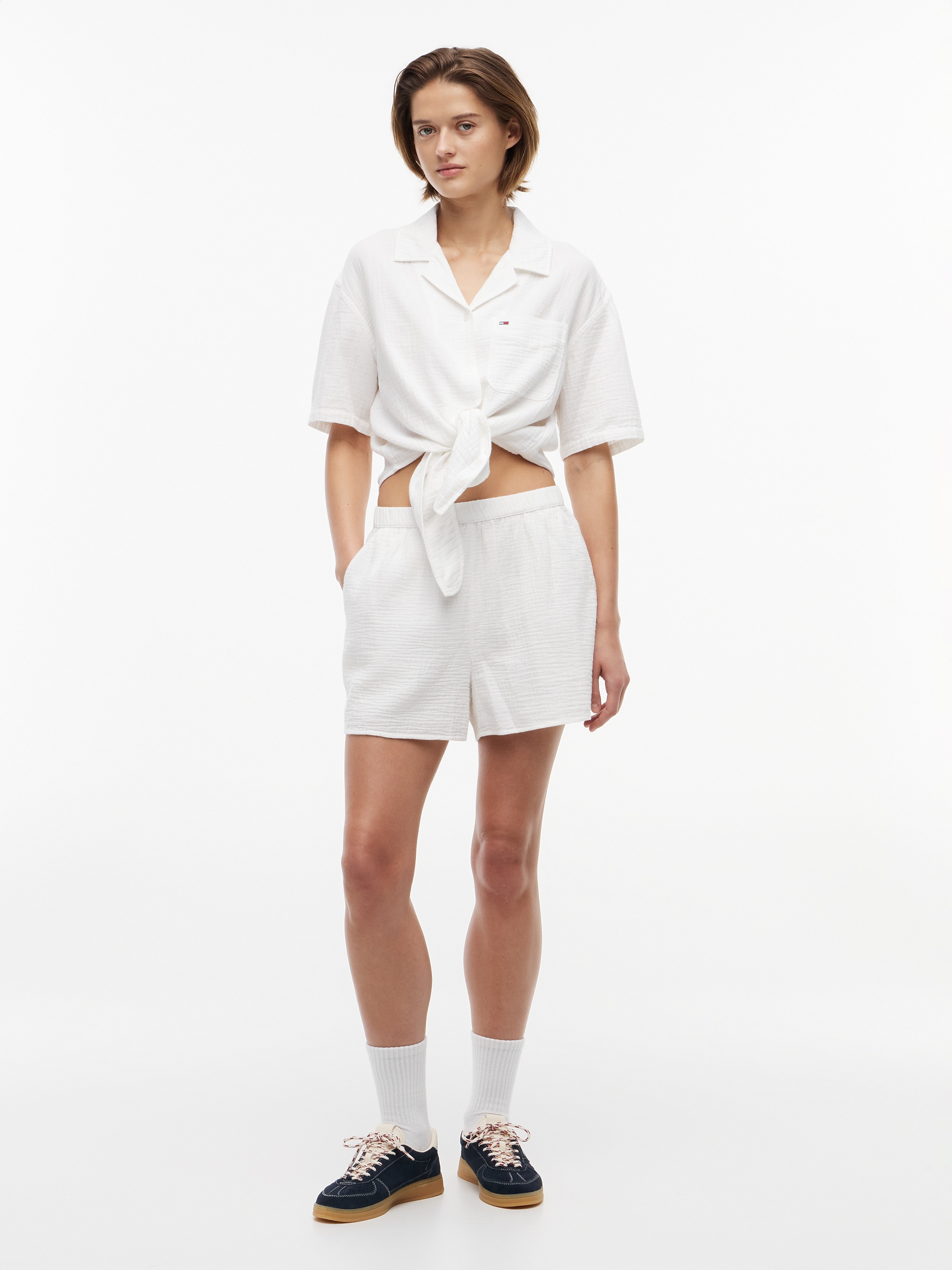 Tommy Jeans Shorts »TJW TEXTURE RLX SHORTS«  Baumwolle,  relaxed fit, Logo Flag