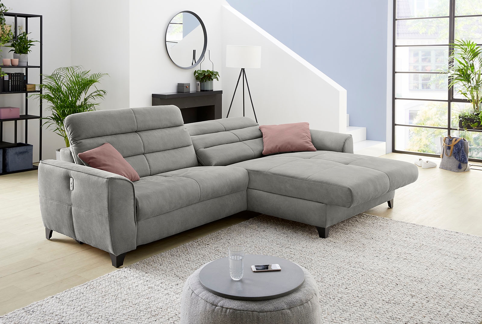 Jockenhöfer Gruppe Ecksofa »Double One L-Form, B: 288 cm, 2x120 cm breite, elektr. Relaxfunktionen« mit 2x 120cm breiten, elektromotorischen Relaxfunktionen