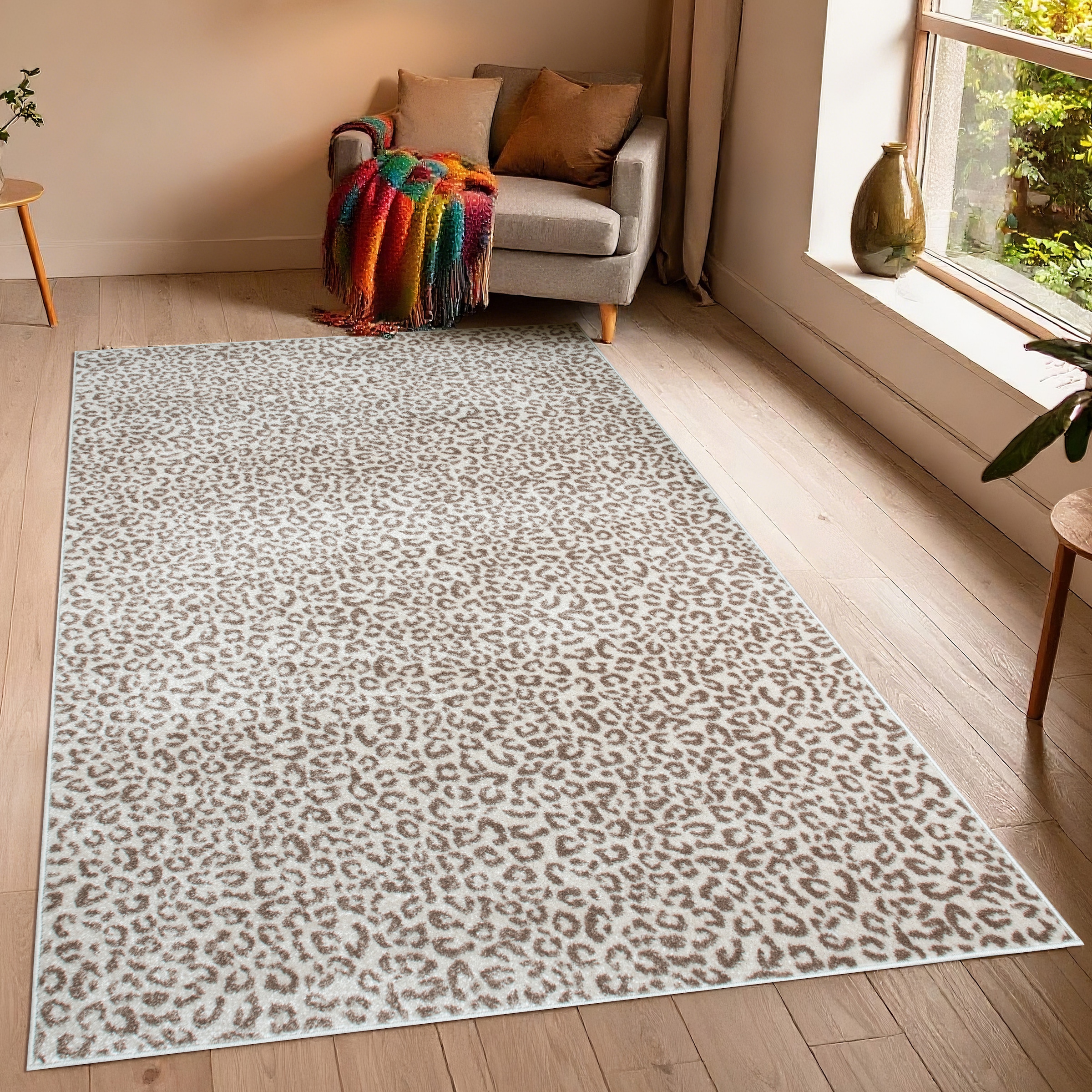 GOODproduct Teppich »Fynna, Leoparden-Muster, Animalprint« rechteckig 9 mm Höhe besonders weicher Flor, Wohnzimmer, Schlafzimmer, Esszimmer, Leo